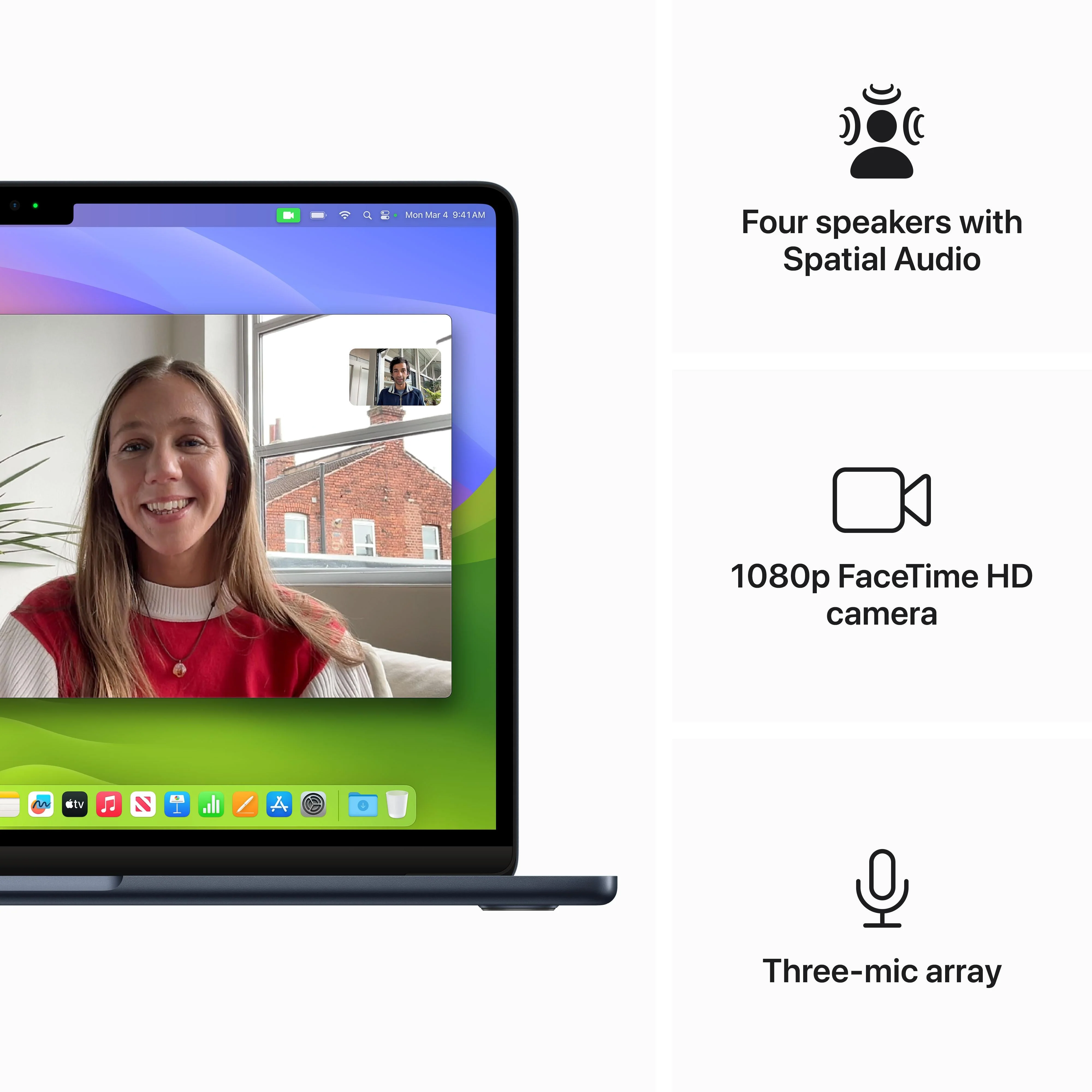 13-inch MacBook Air: Apple M3 chip with 8‑core CPU and 8‑core GPU, 256GB SSD - Midnight - Image 6