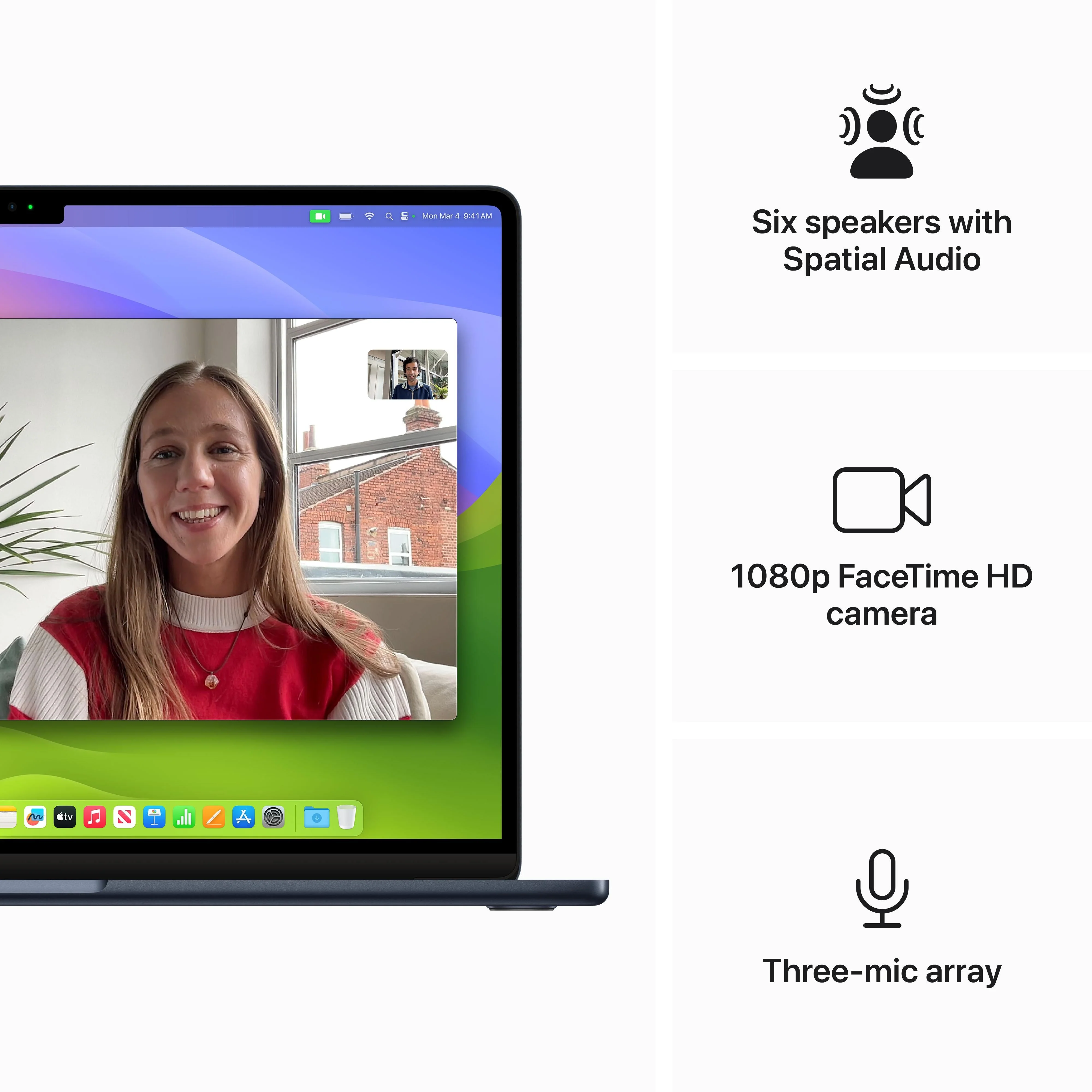 15-inch MacBook Air: Apple M3 chip with 8‑core CPU and 10‑core GPU, 512GB SSD - Midnight - Image 6