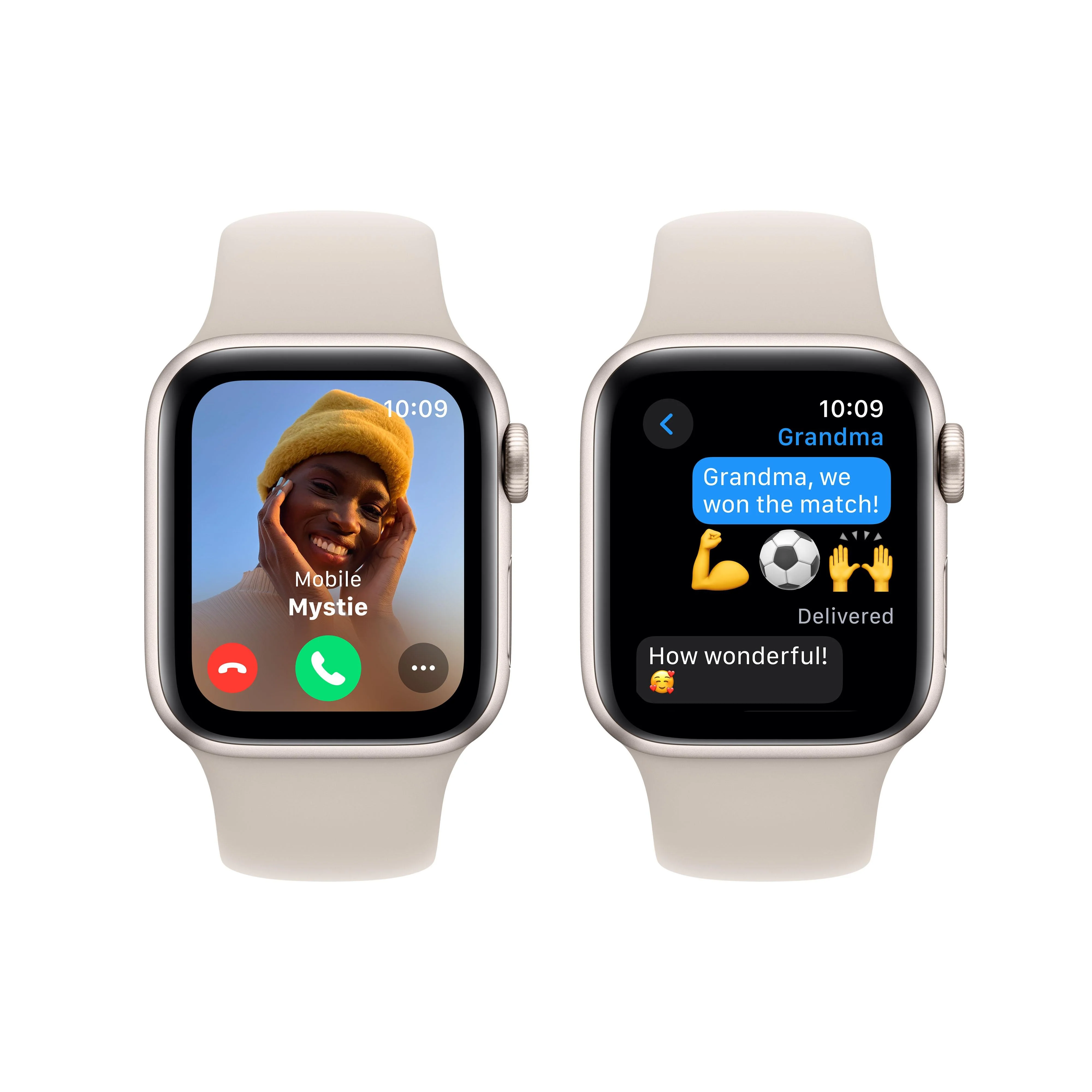 Apple Watch SE GPS 40mm Starlight Aluminium Case with Starlight Sport Band - S/M - Image 4