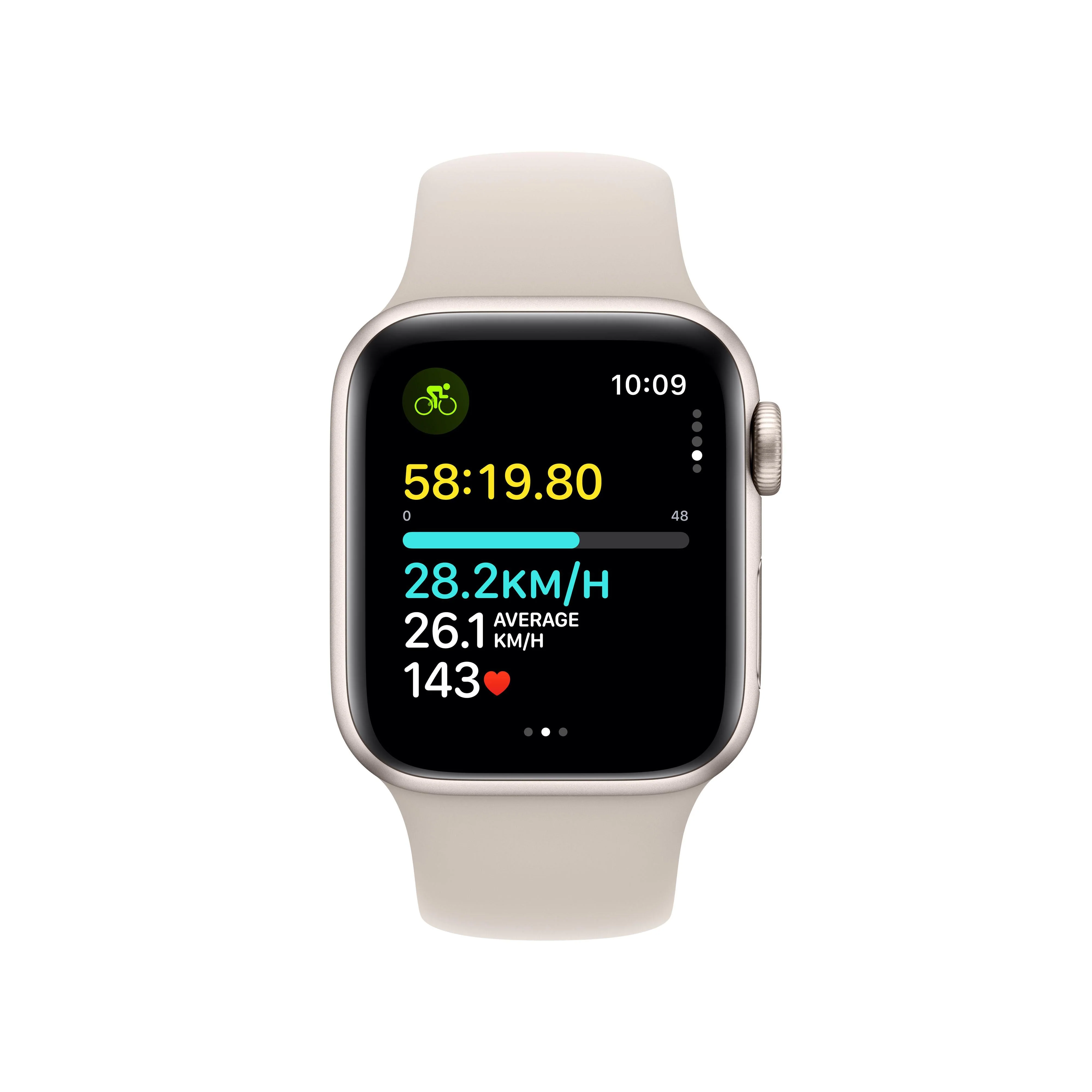 Apple Watch SE GPS 40mm Starlight Aluminium Case with Starlight Sport Band - M/L - Image 6