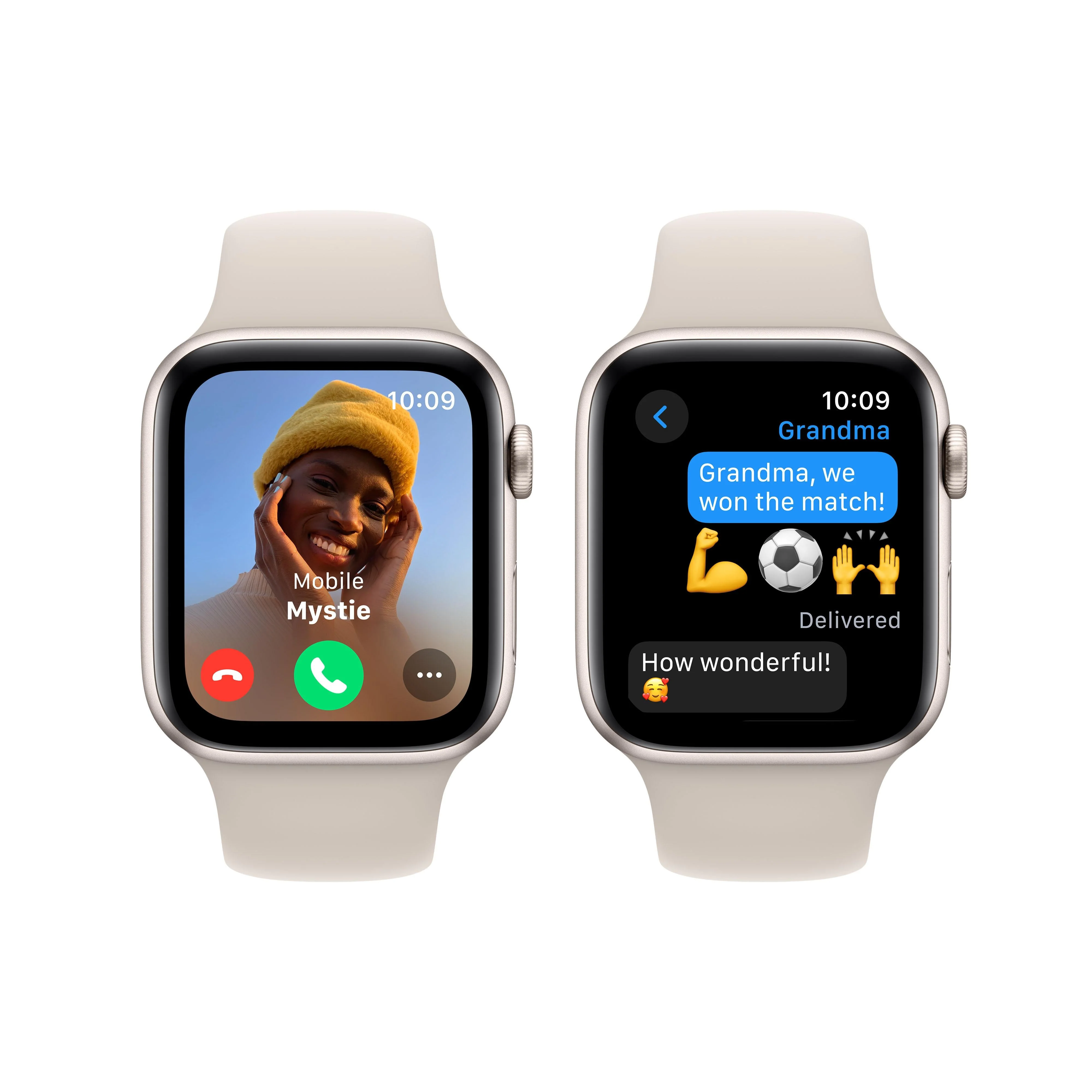Apple Watch SE GPS 44mm Starlight Aluminium Case with Starlight Sport Band - S/M - Image 4