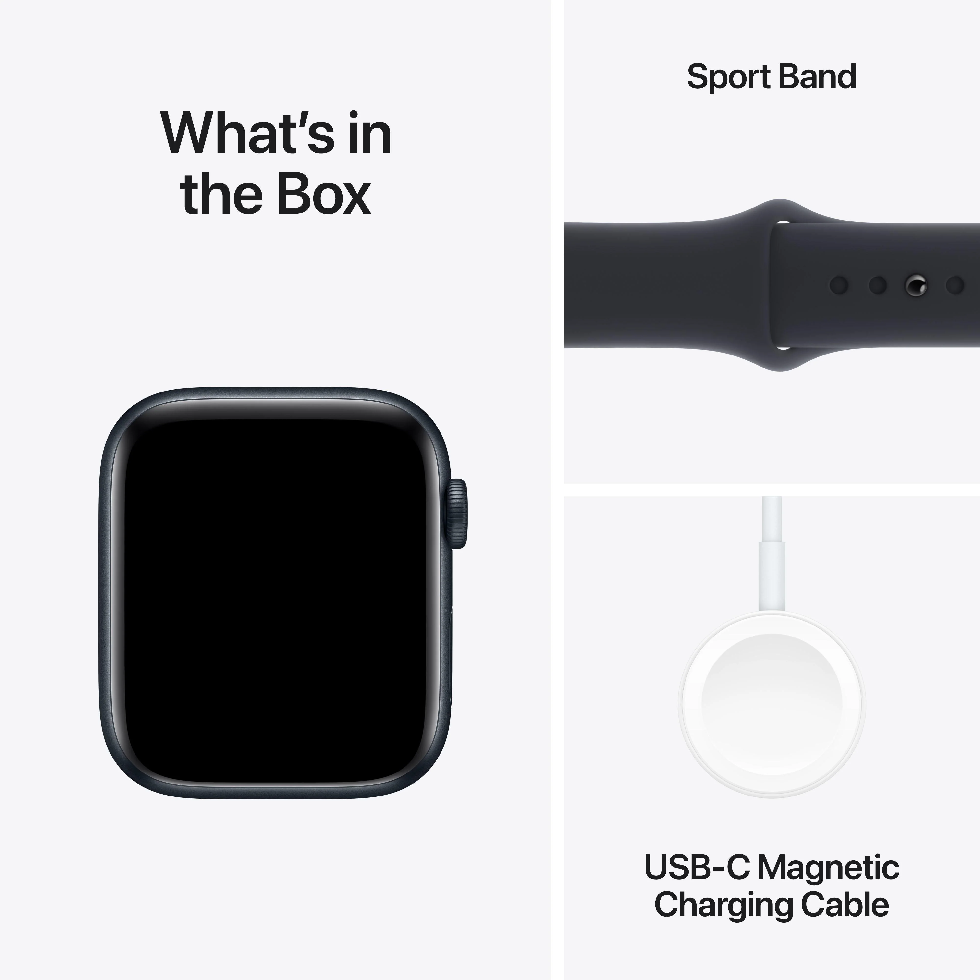 Apple Watch SE GPS 44mm Midnight Aluminium Case with Midnight Sport Band - S/M - Image 8