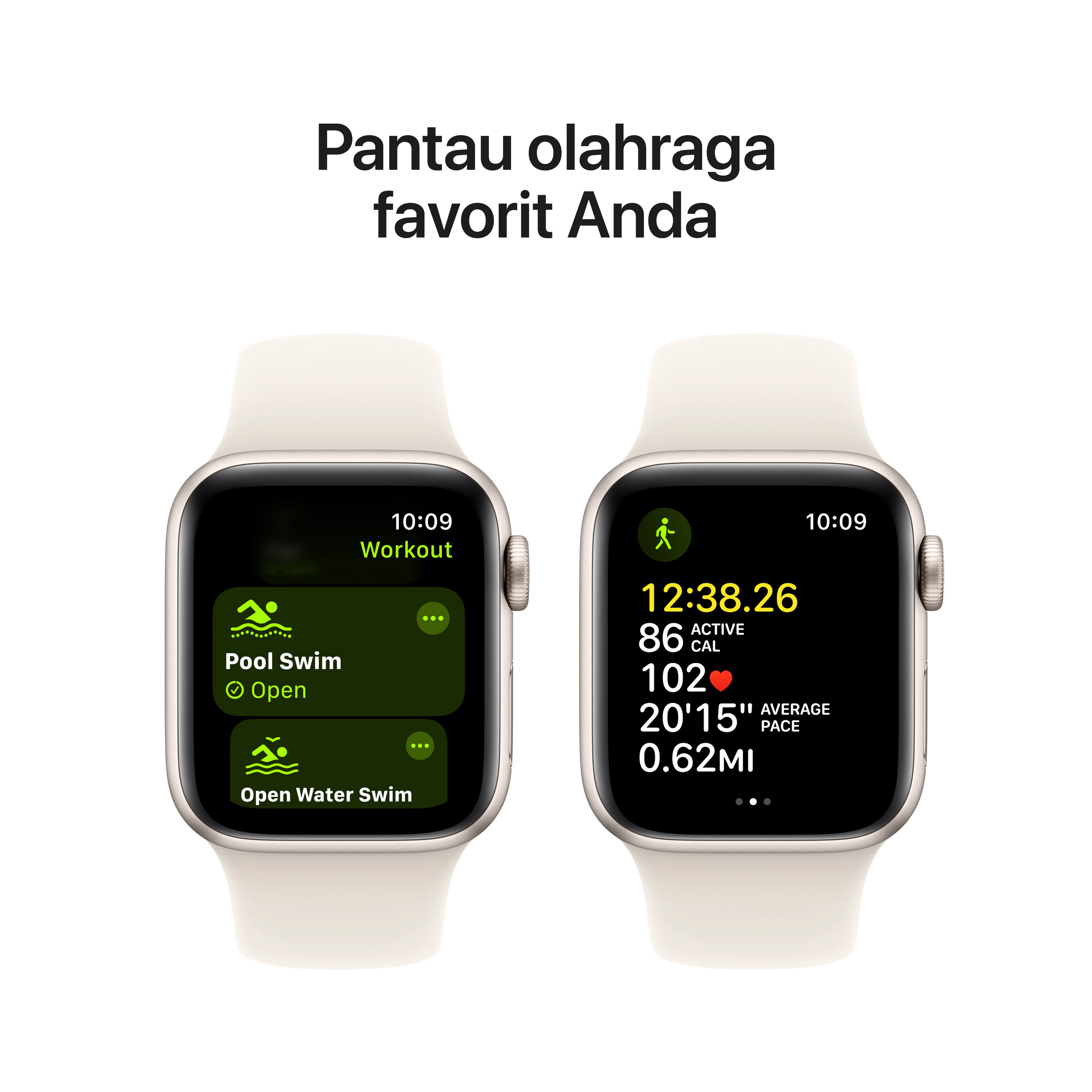 2024 Apple Watch SE 40 mm Starlight Aluminium Case Sport Band - Image 4