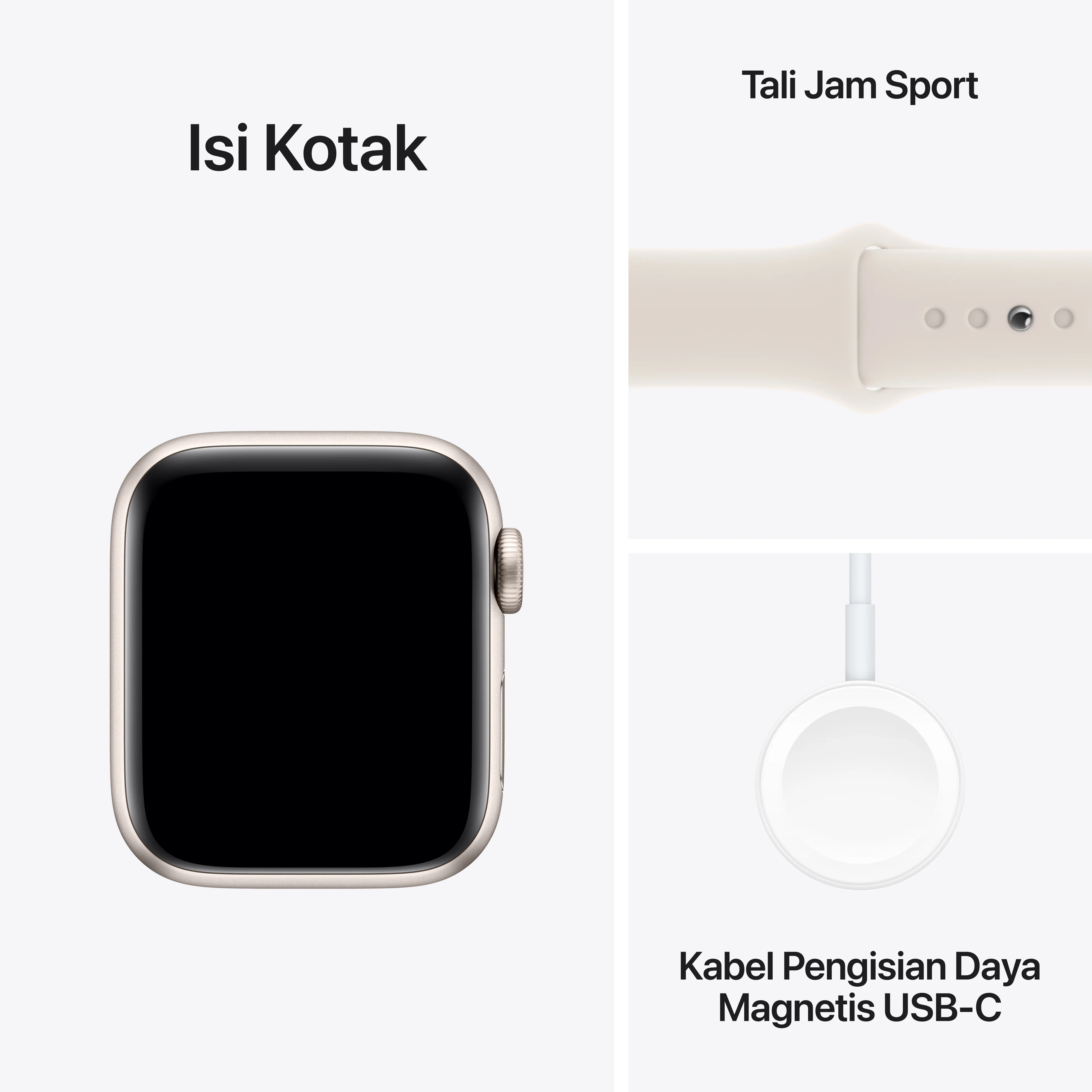 2024 Apple Watch SE 40 mm Starlight Aluminium Case Sport Band - Image 6