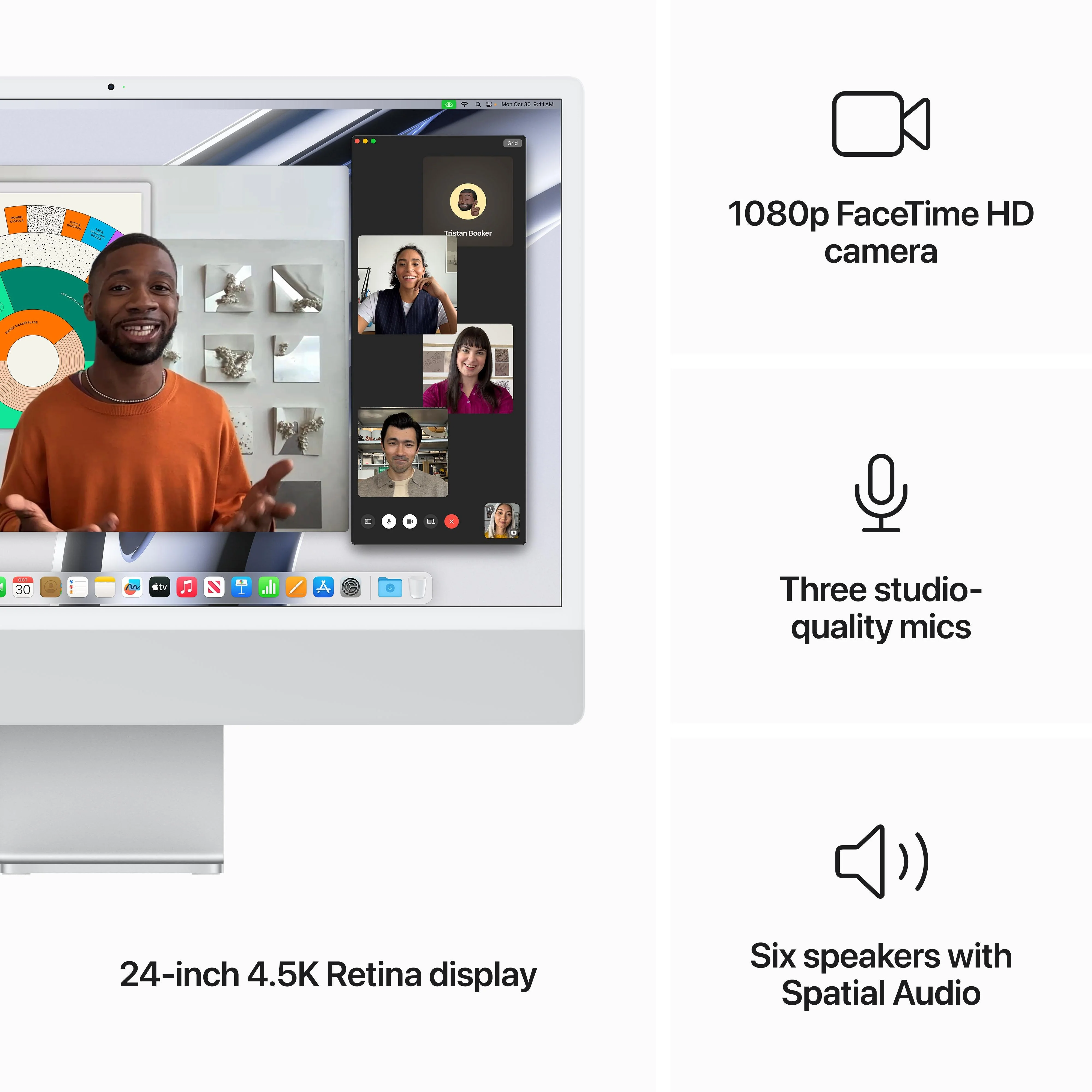 24-inch iMac with Retina 4.5K display: Apple M3 chip with 8‑core CPU and 10‑core GPU, 256GB SSD - Silver - Image 5