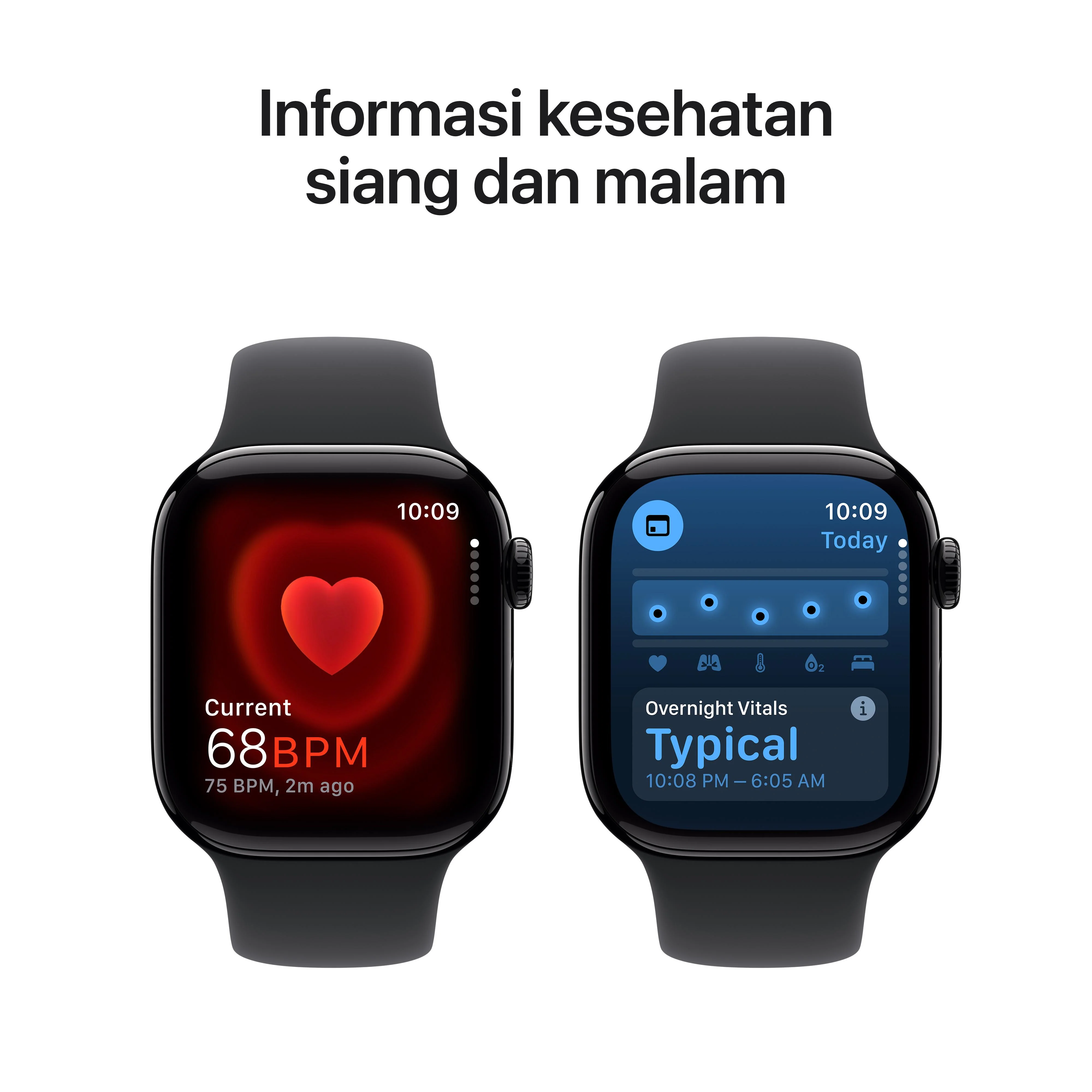 Apple Watch Series 10 GPS 42mm Jet Black Aluminium Case with Black Sport Band - M/L - Image 5