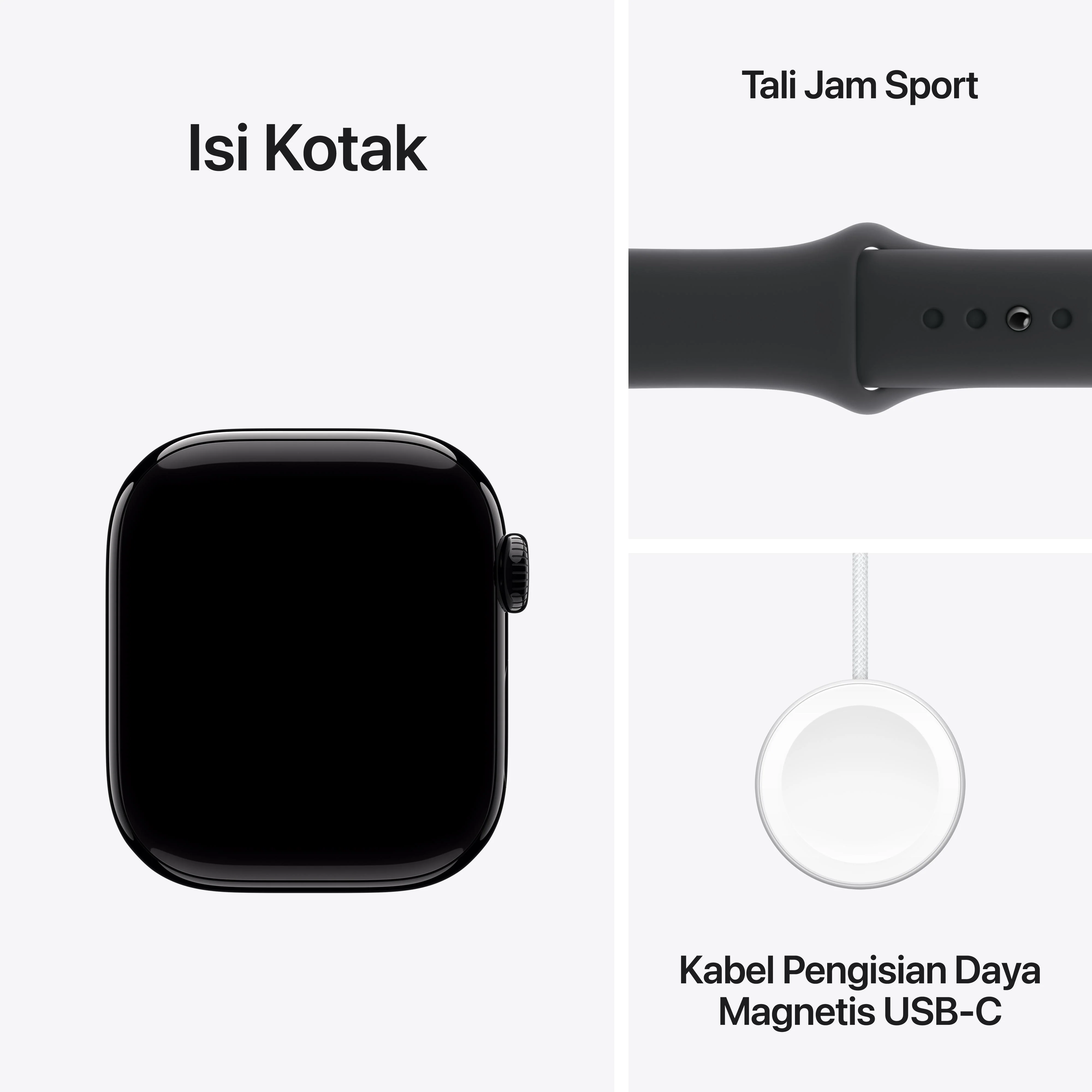 Apple Watch Series 10 GPS 42mm Jet Black Aluminium Case with Black Sport Band - S/M - Image 9