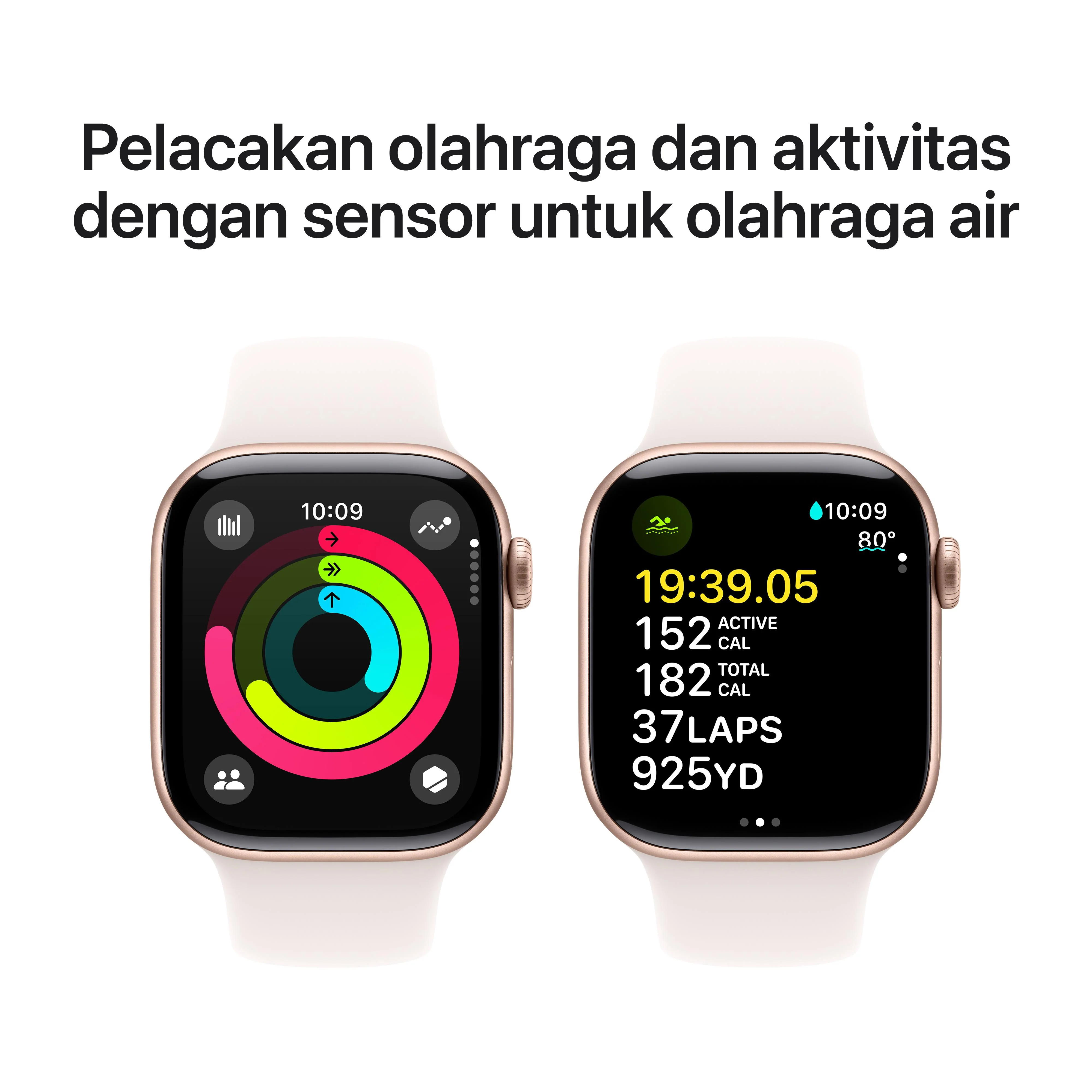Apple Watch Series 10 GPS 42mm Rose Gold Aluminium Case with Light Blush Sport Band - M/L - Image 4