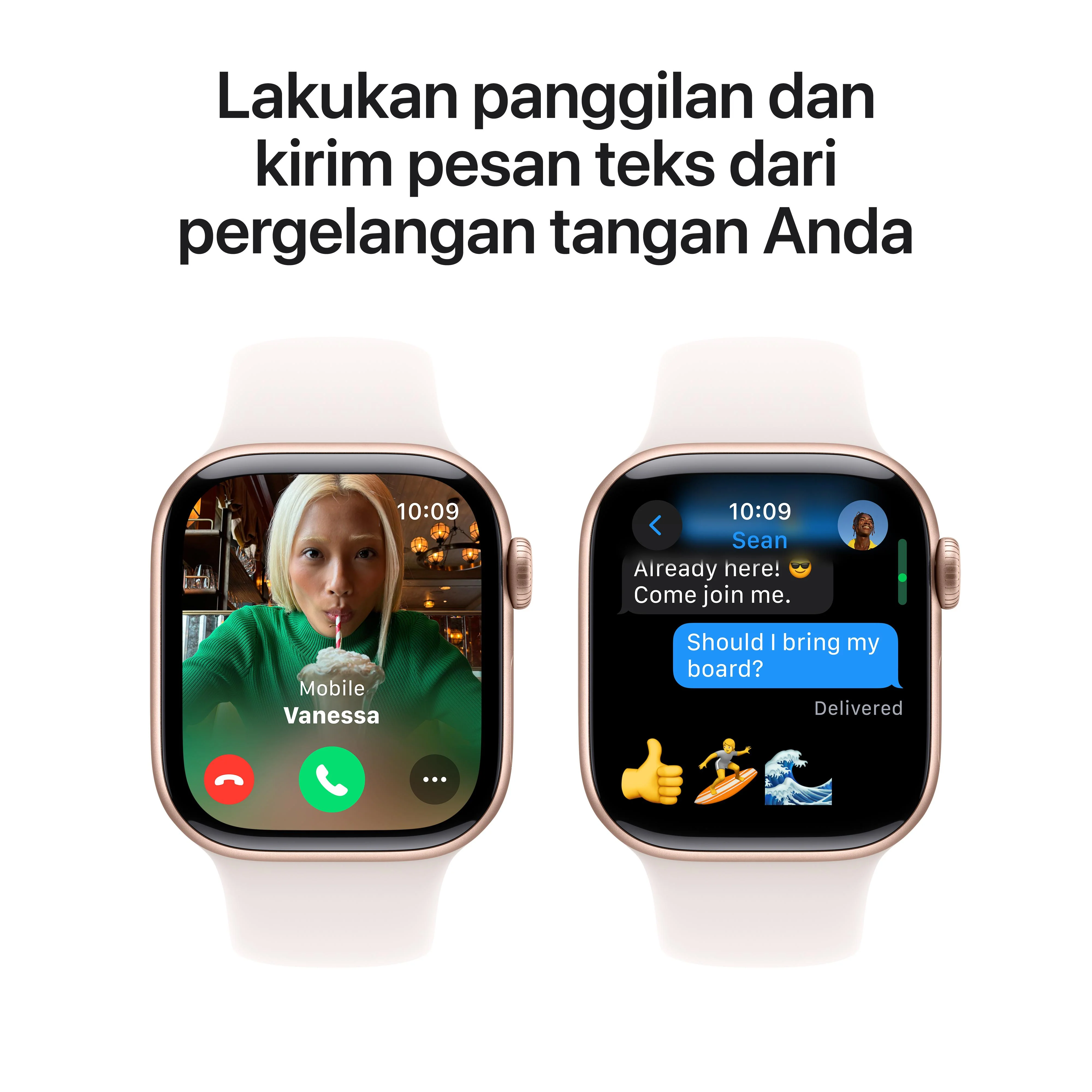 Apple Watch Series 10 GPS 42mm Rose Gold Aluminium Case with Light Blush Sport Band - M/L - Image 7
