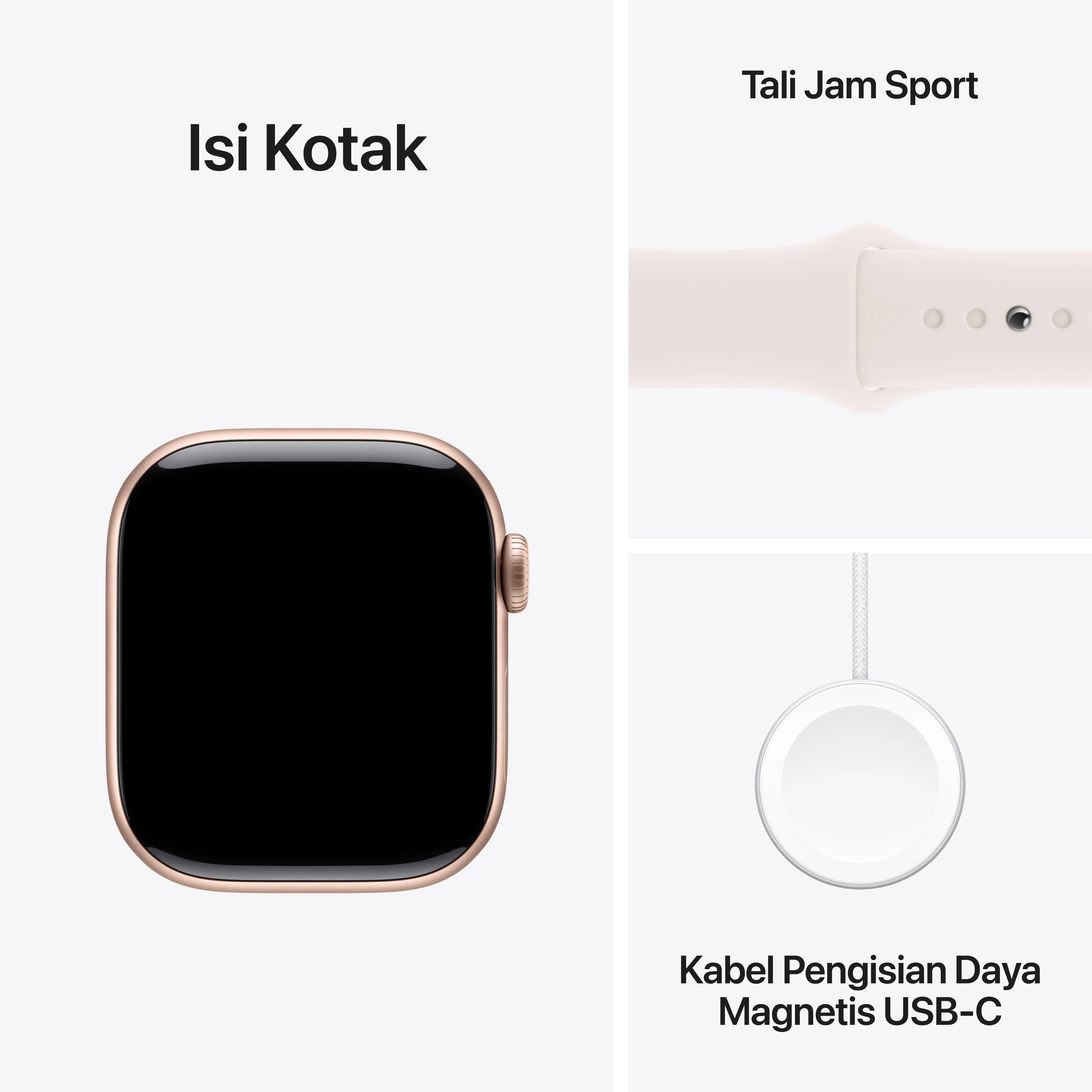 Apple Watch Series 10 GPS 42mm Rose Gold Aluminium Case with Light Blush Sport Band - M/L - Image 9