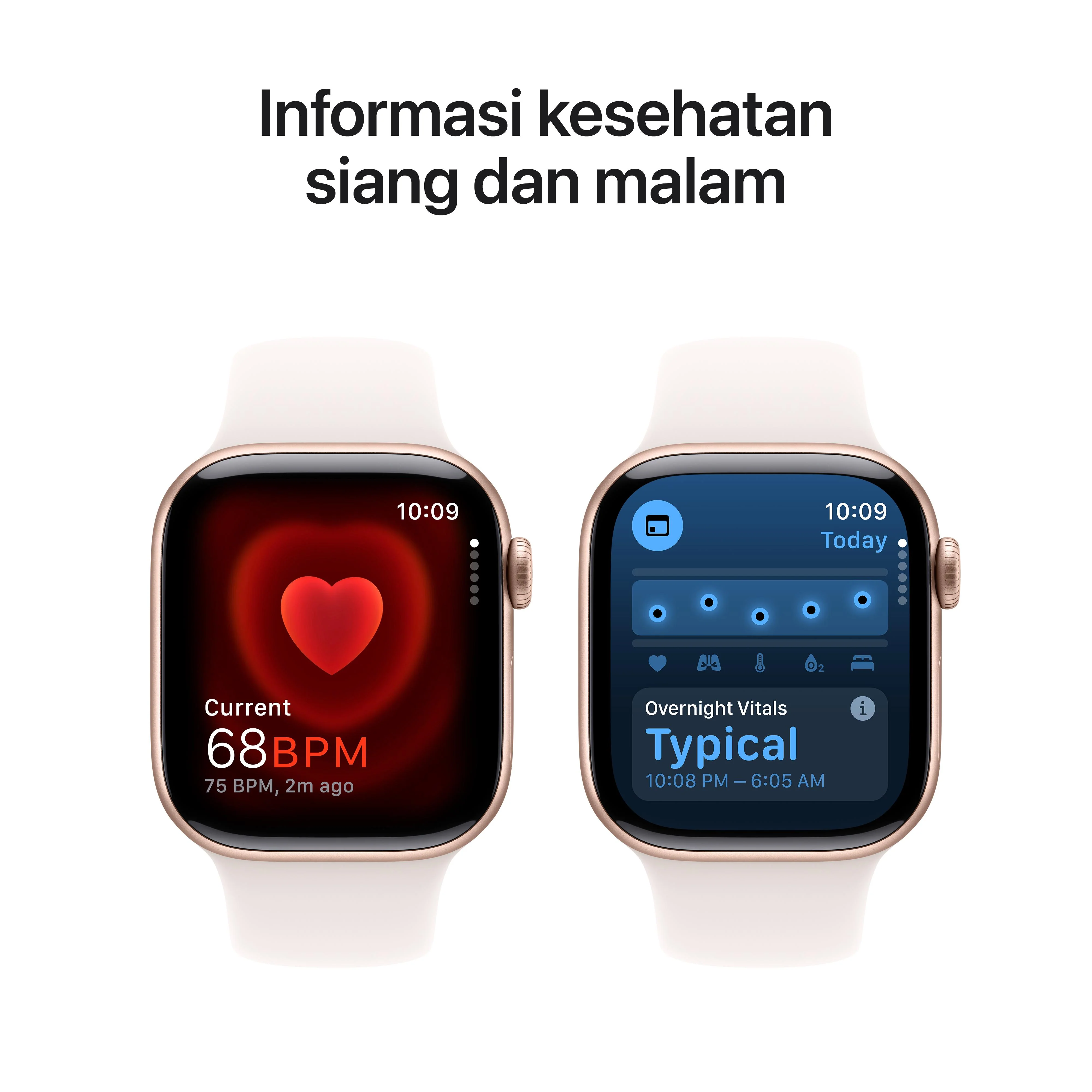 Apple Watch Series 10 GPS 42mm Rose Gold Aluminium Case with Light Blush Sport Band - S/M - Image 5