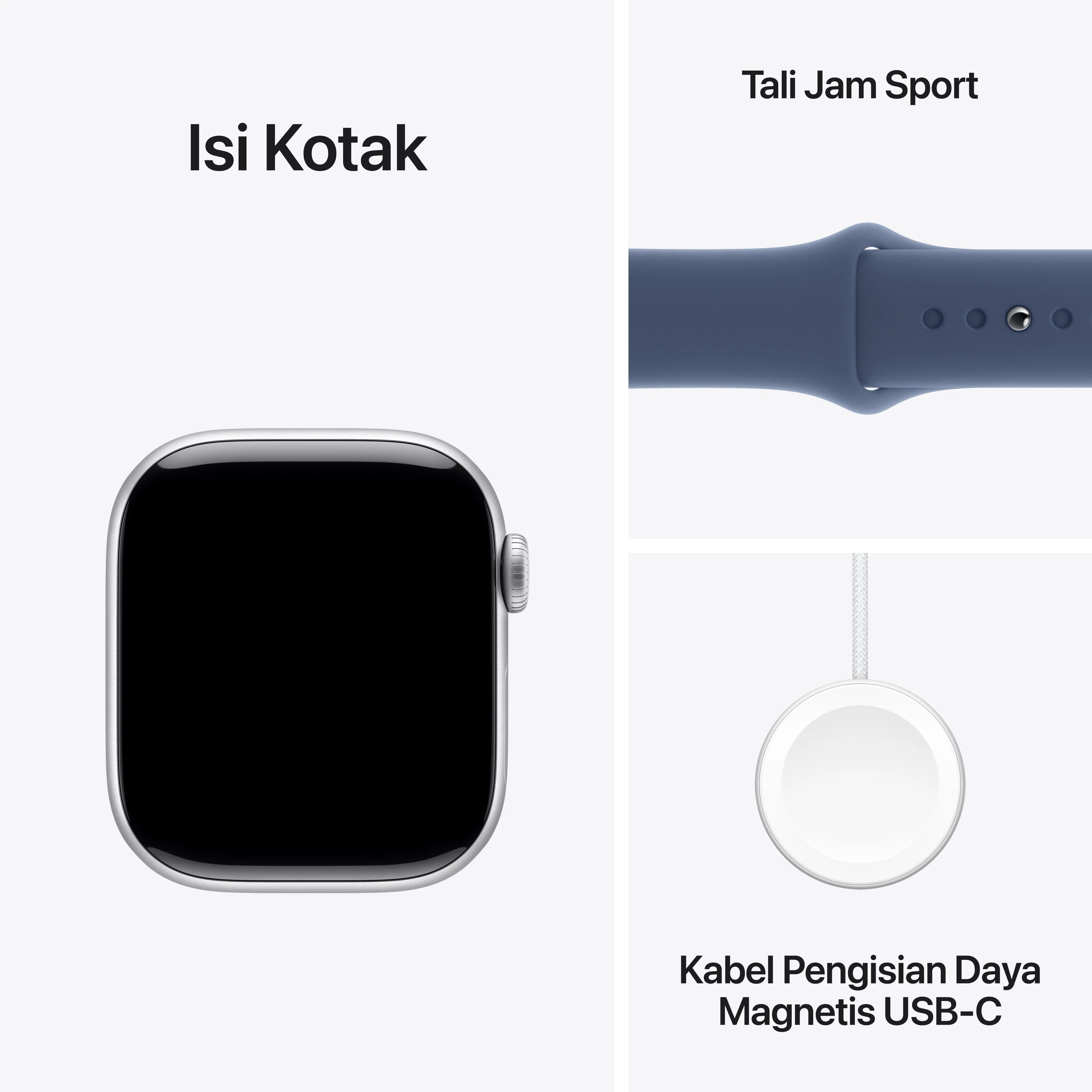 Apple Watch Series 10 GPS 42mm Silver Aluminium Case with Denim Sport Band - M/L - Image 9
