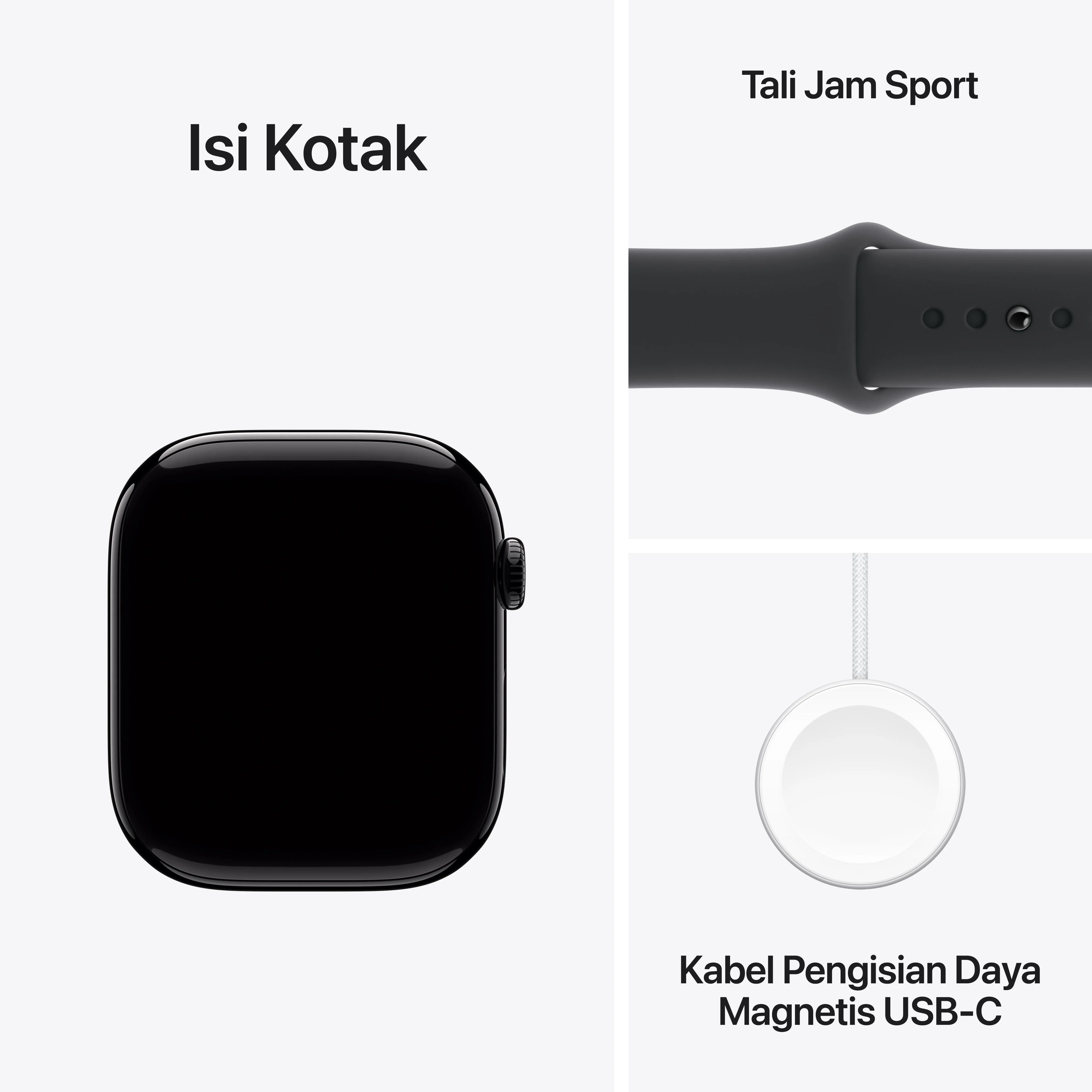 Apple Watch Series 10 GPS 46mm Jet Black Aluminium Case with Black Sport Band - S/M - Image 9