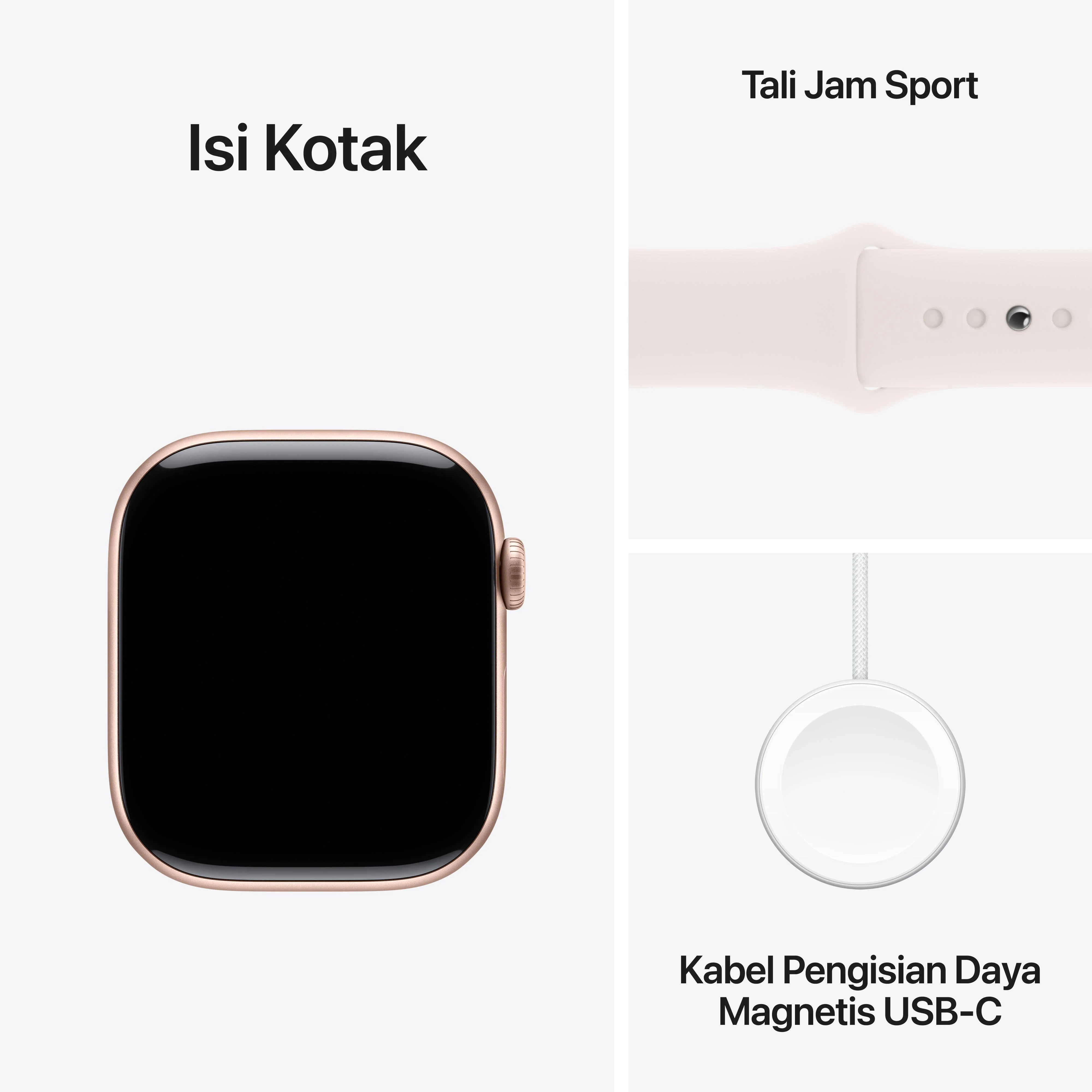 Apple Watch Series 10 GPS 46mm Rose Gold Aluminium Case with Light Blush Sport Band - M/L - Image 9