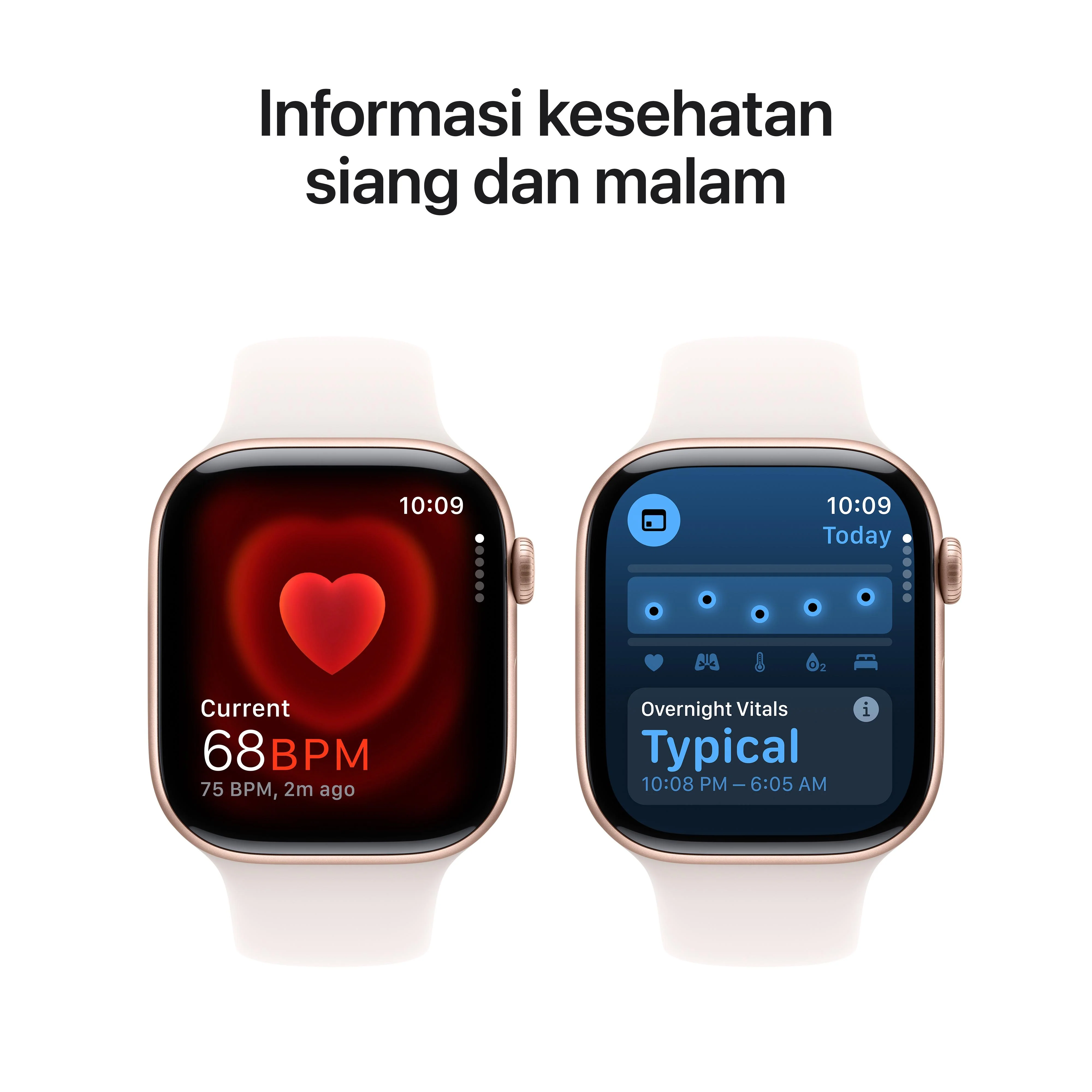 Apple Watch Series 10 GPS 46mm Rose Gold Aluminium Case with Light Blush Sport Band - S/M - Image 5