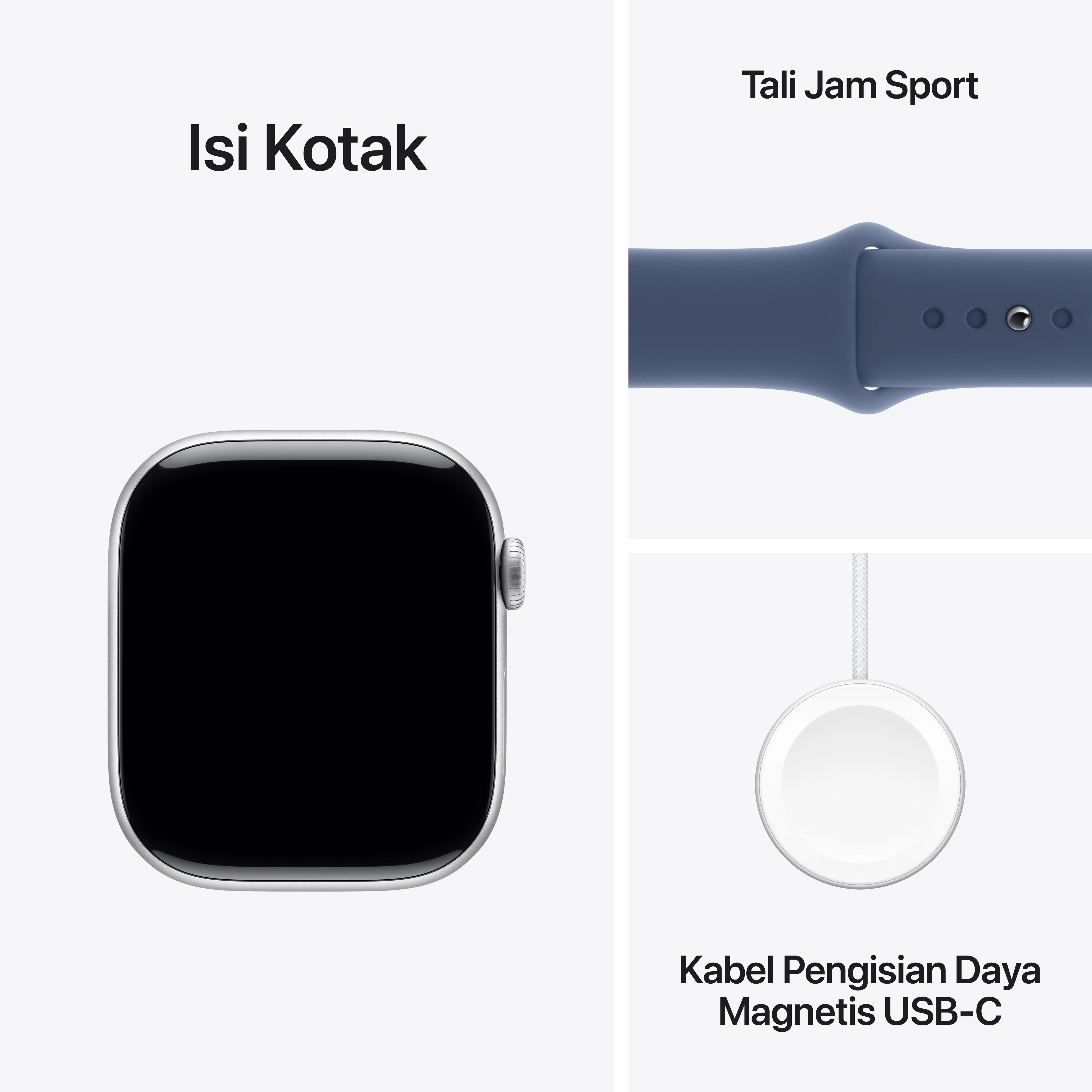 Apple Watch Series 10 GPS 46mm Silver Aluminium Case with Denim Sport Band - M/L - Image 9