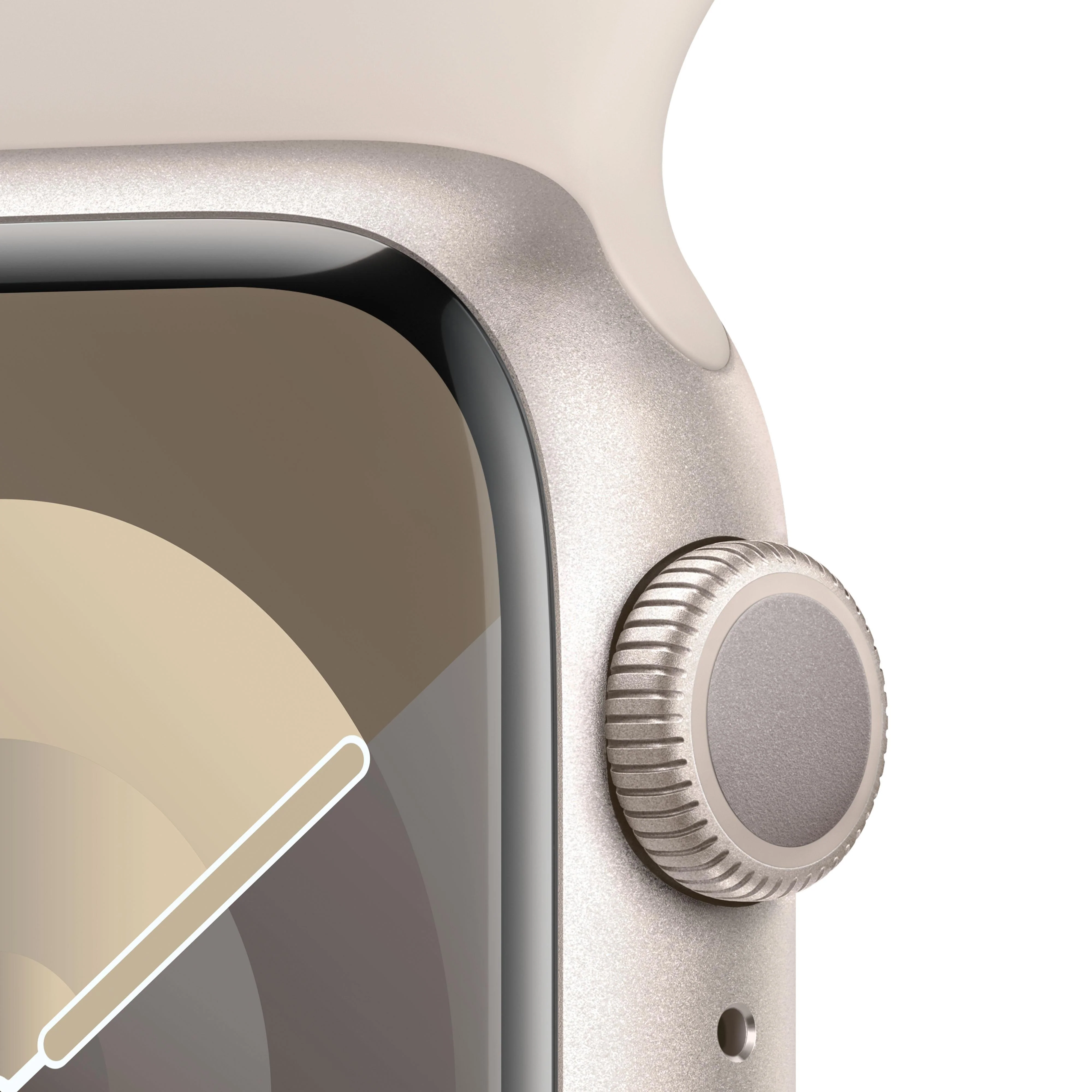 Apple Watch Series 9 GPS 41mm Starlight Aluminium Case with Starlight Sport Band - S/M - Image 3