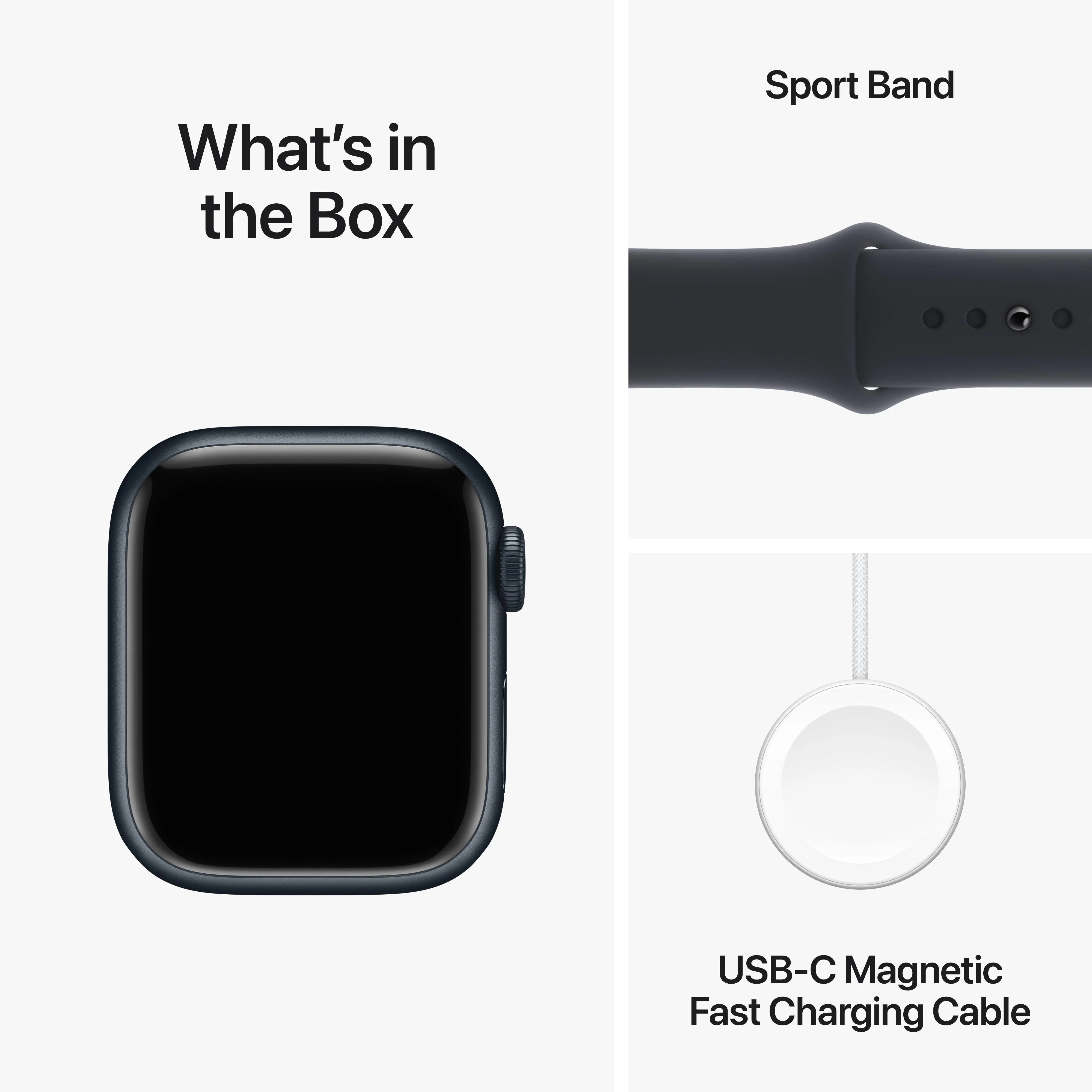 Apple Watch Series 9 GPS 41mm Midnight Aluminium Case with Midnight Sport Band - M/L - Image 10