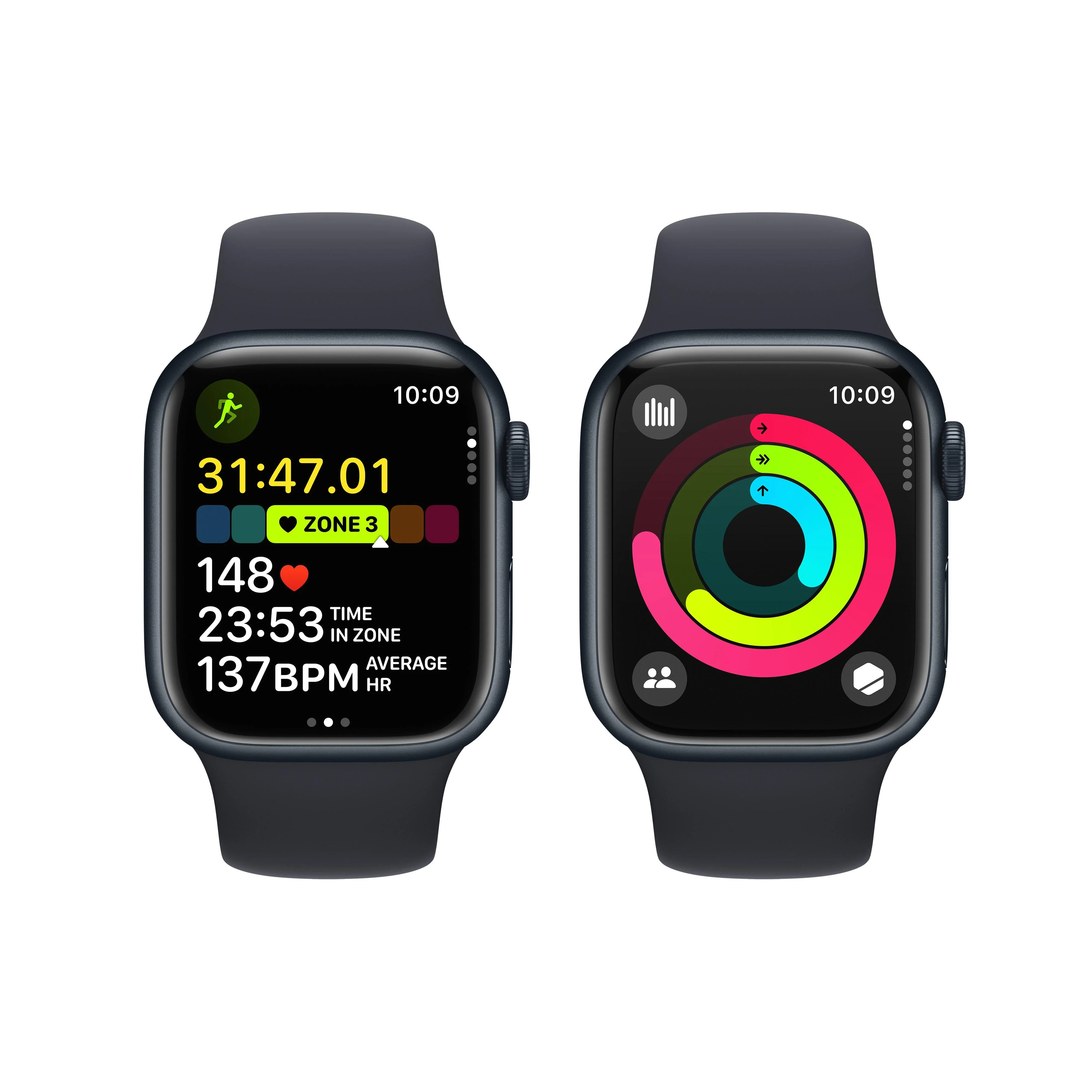 Apple Watch Series 9 GPS 41mm Midnight Aluminium Case with Midnight Sport Band - M/L - Image 8