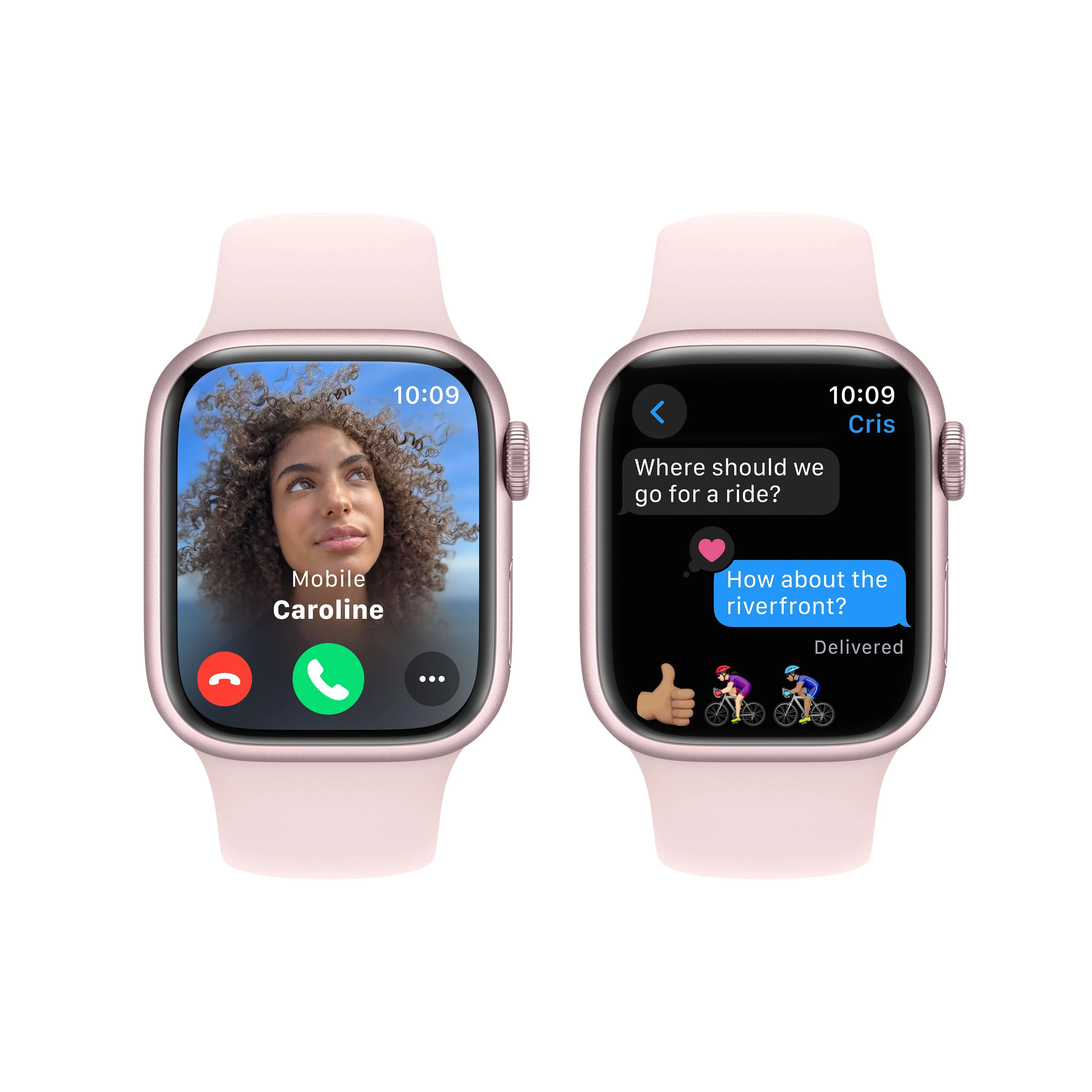 Apple Watch Series 9 GPS 41mm Pink Aluminium Case with Light Pink Sport Band - M/L - Image 6
