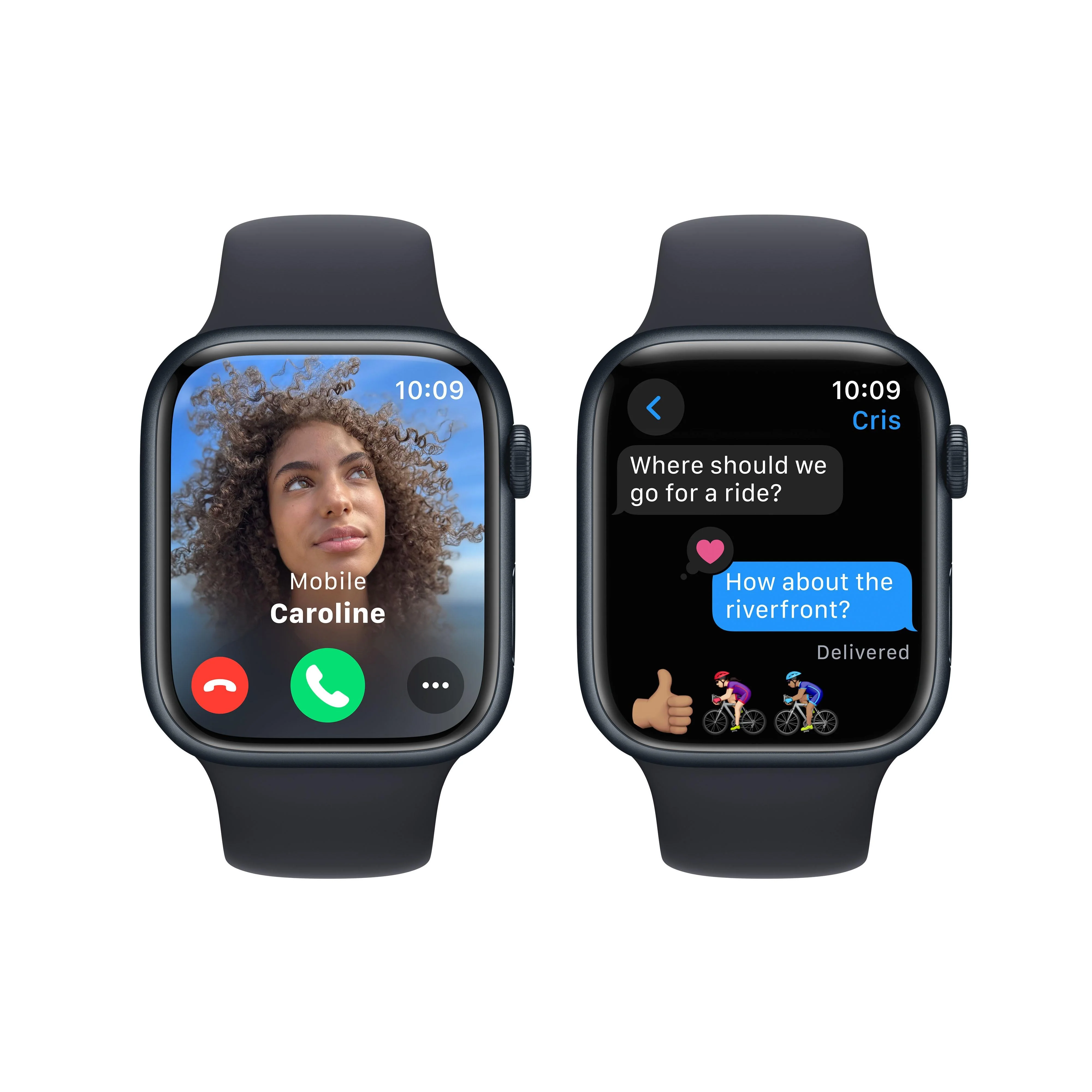 Apple Watch Series 9 GPS 45mm Midnight Aluminium Case with Midnight Sport Band - S/M - Image 6