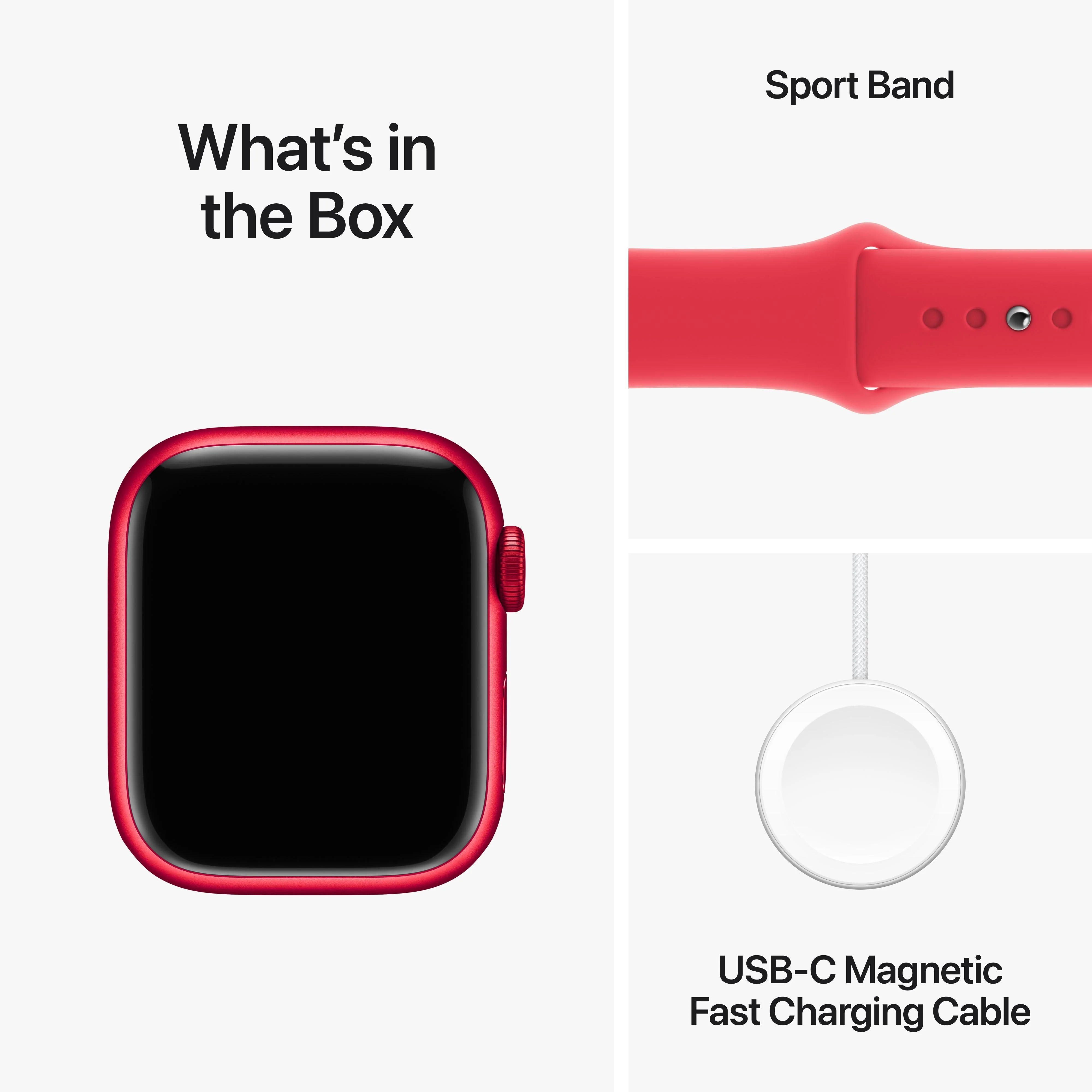 Apple Watch Series 9 GPS 41mm (PRODUCT)RED Aluminium Case with (PRODUCT)RED Sport Band - M/L - Image 10