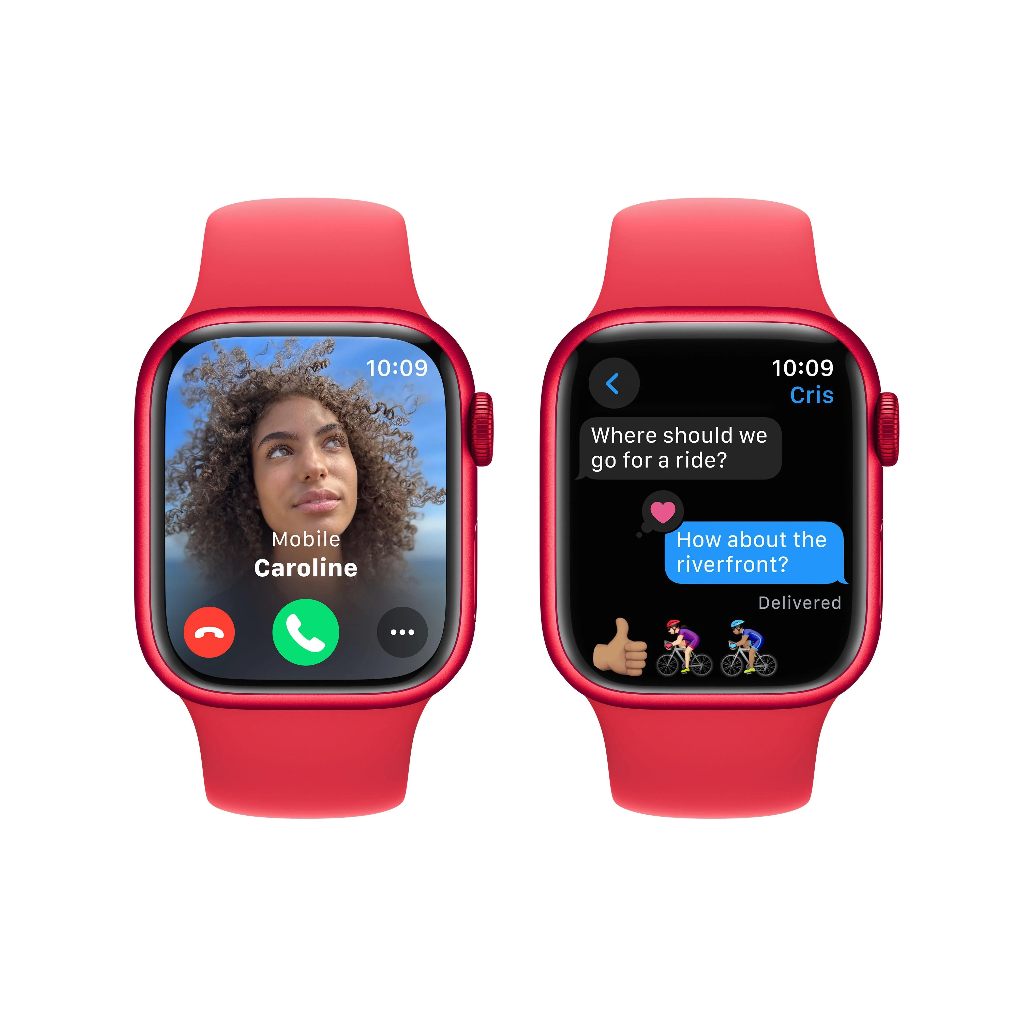 Apple Watch Series 9 GPS 41mm (PRODUCT)RED Aluminium Case with (PRODUCT)RED Sport Band - M/L - Image 6