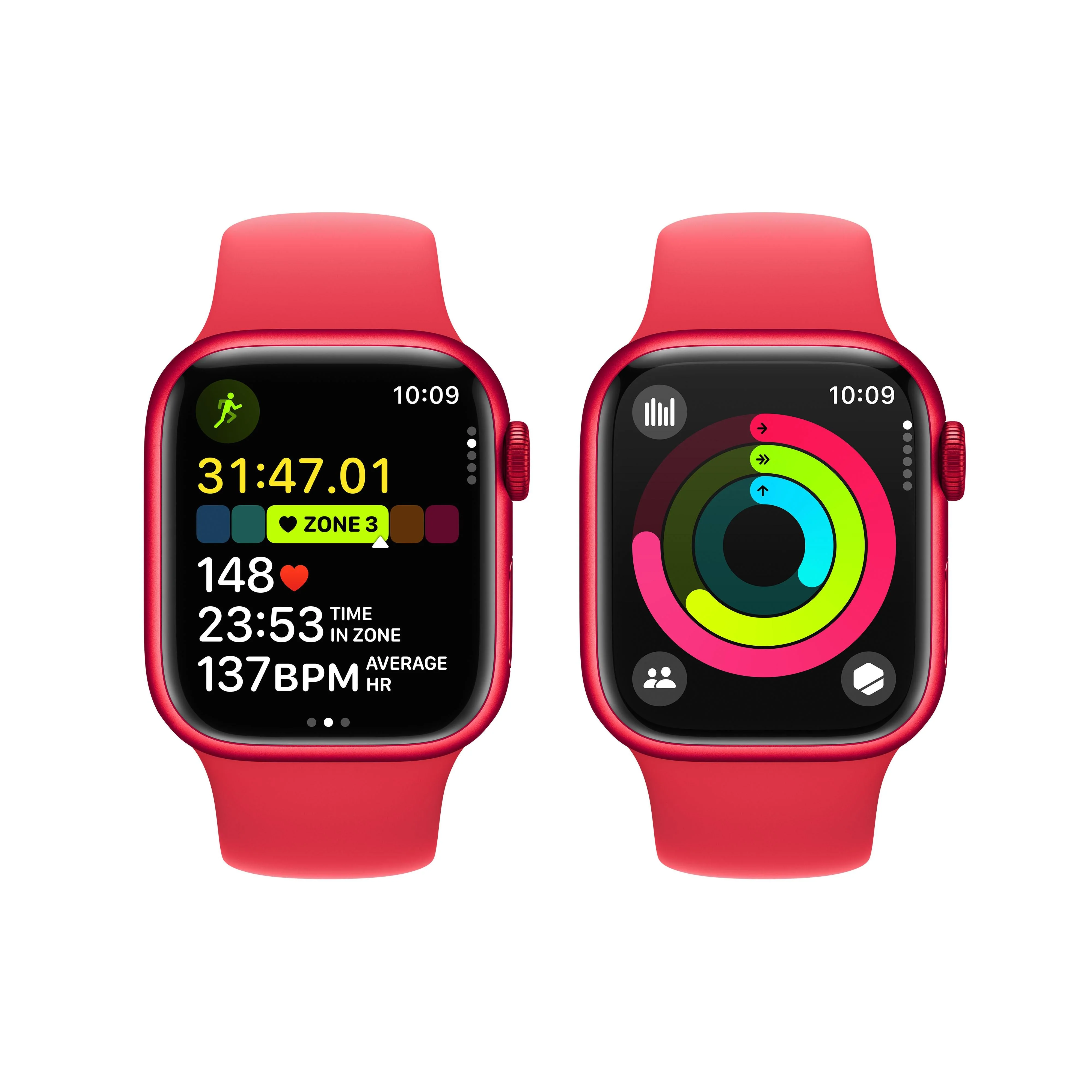 Apple Watch Series 9 GPS 41mm (PRODUCT)RED Aluminium Case with (PRODUCT)RED Sport Band - M/L - Image 8