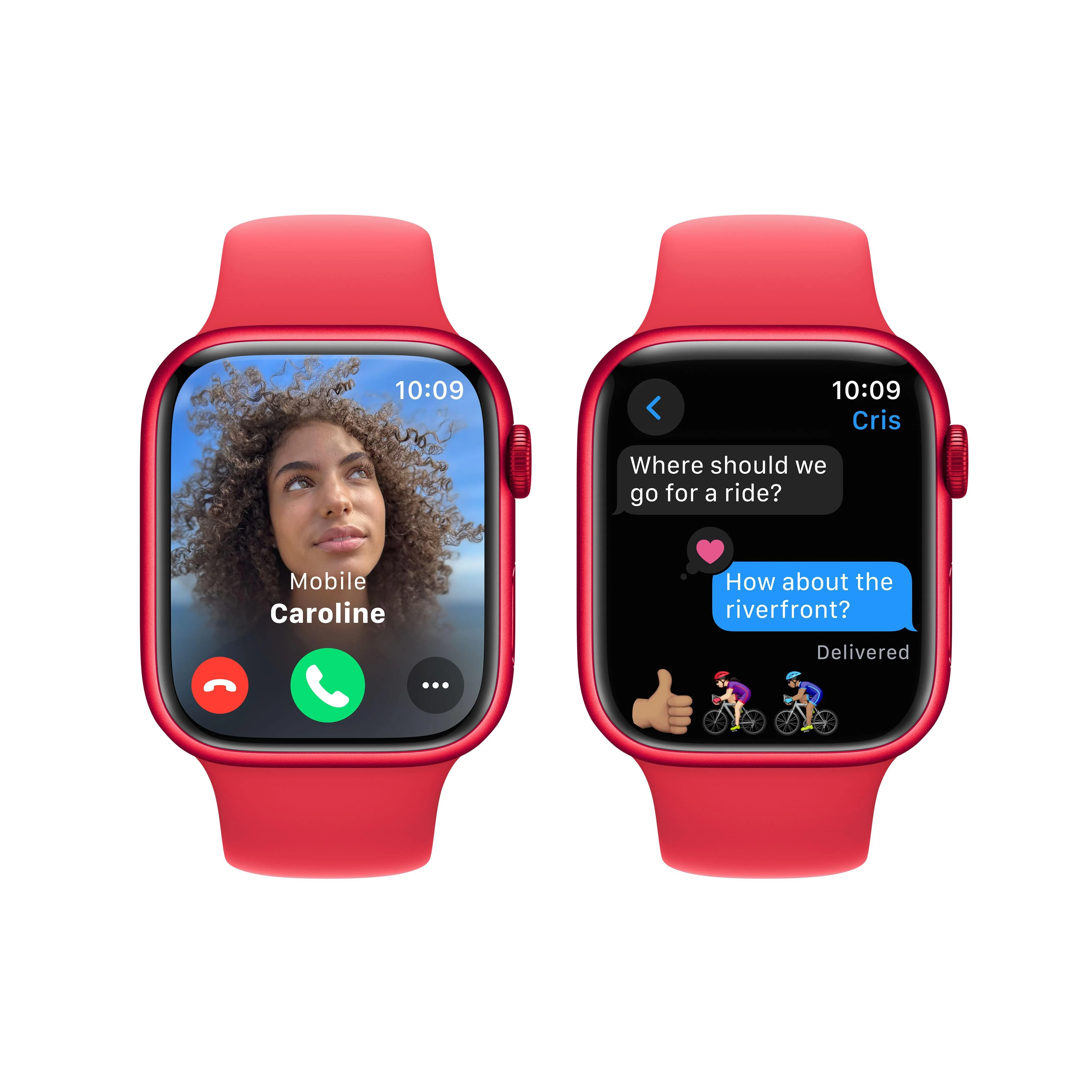 Apple Watch Series 9 GPS 45mm (PRODUCT)RED Aluminium Case with (PRODUCT)RED Sport Band - M/L - Image 6