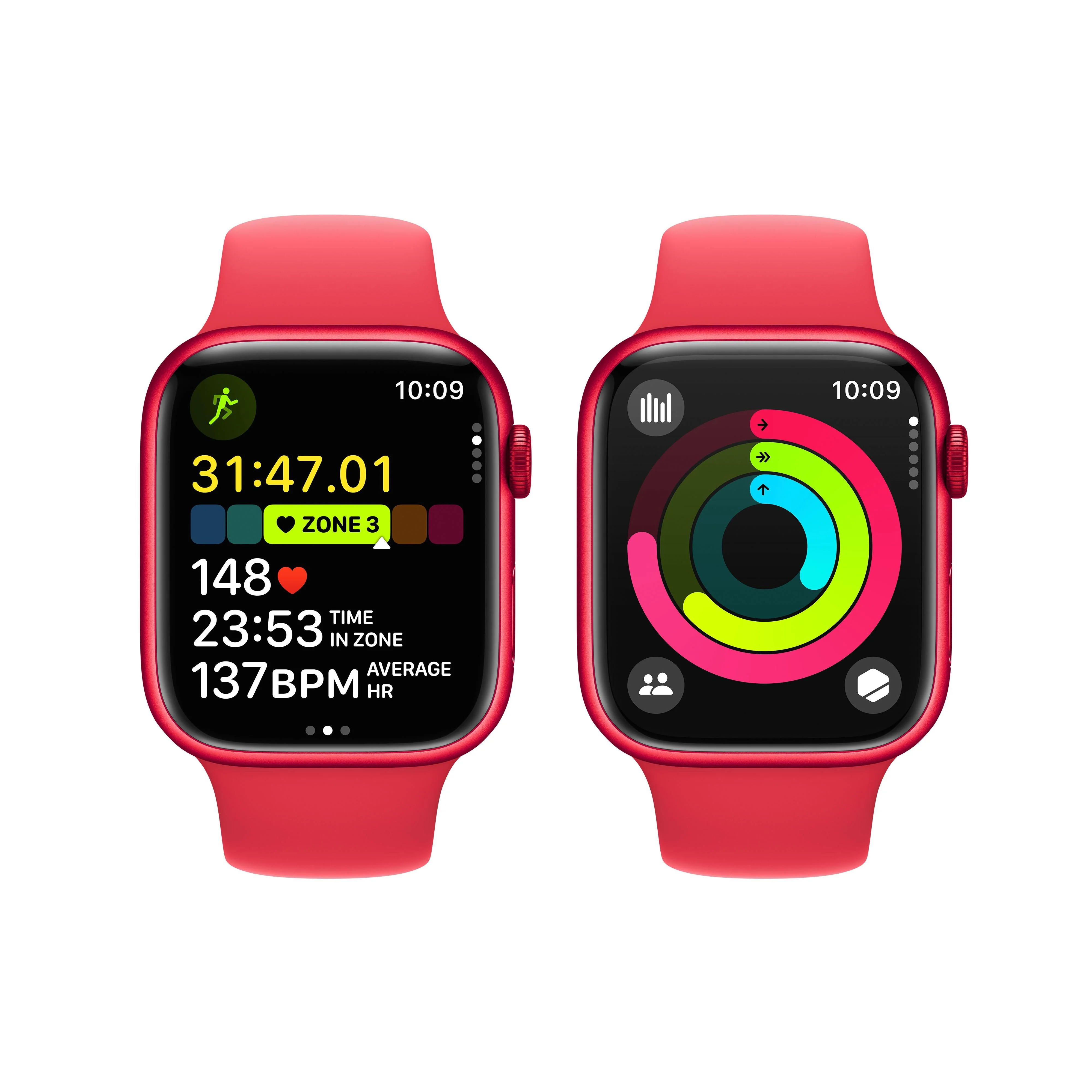 Apple Watch Series 9 GPS 45mm (PRODUCT)RED Aluminium Case with (PRODUCT)RED Sport Band - M/L - Image 8