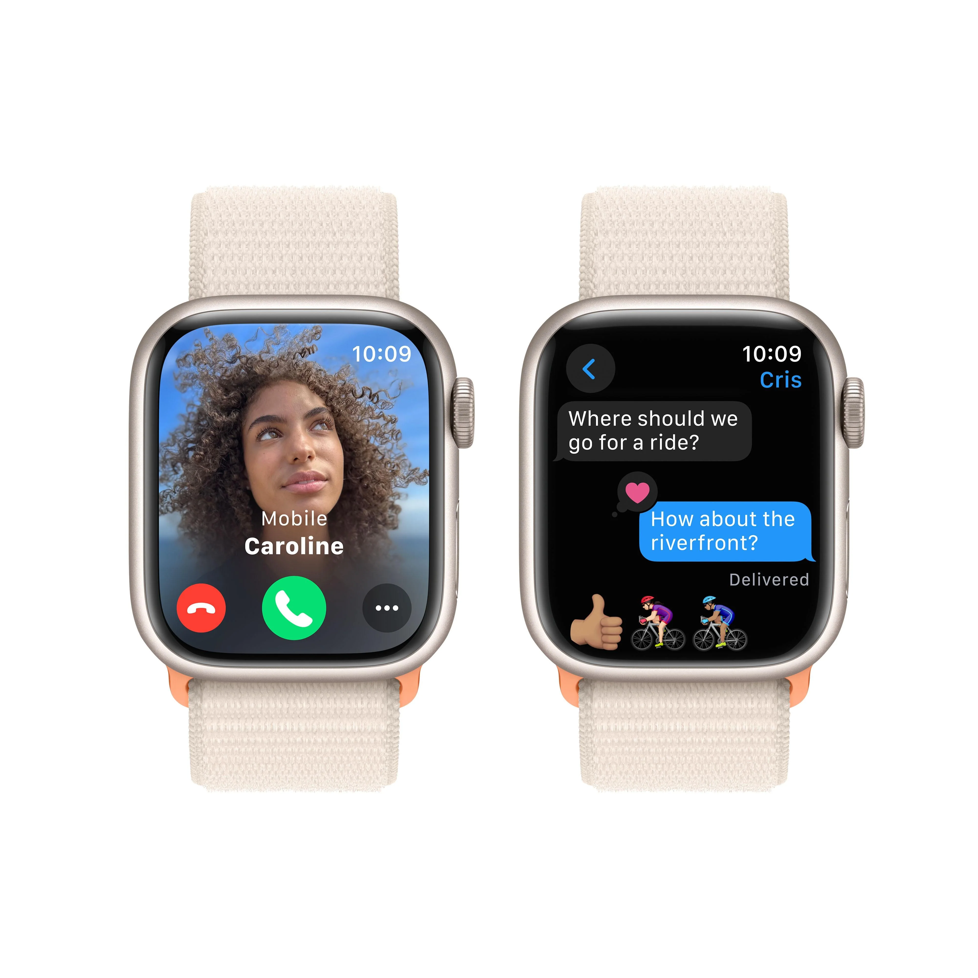 Apple Watch Series 9 GPS 41mm Starlight Aluminium Case with Starlight Sport Loop - Image 6
