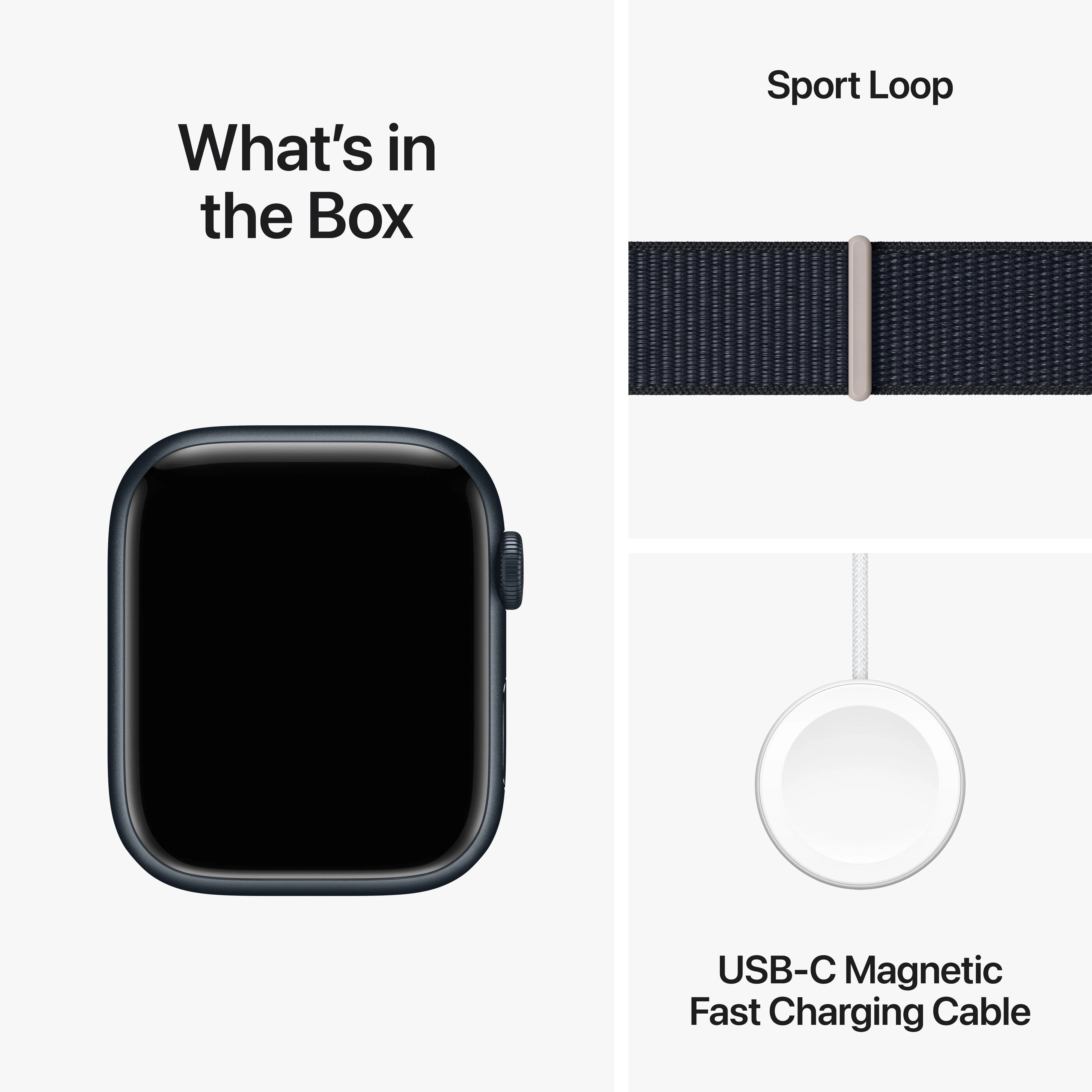 Apple Watch Series 9 GPS 45mm Midnight Aluminium Case with Midnight Sport Loop - Image 10