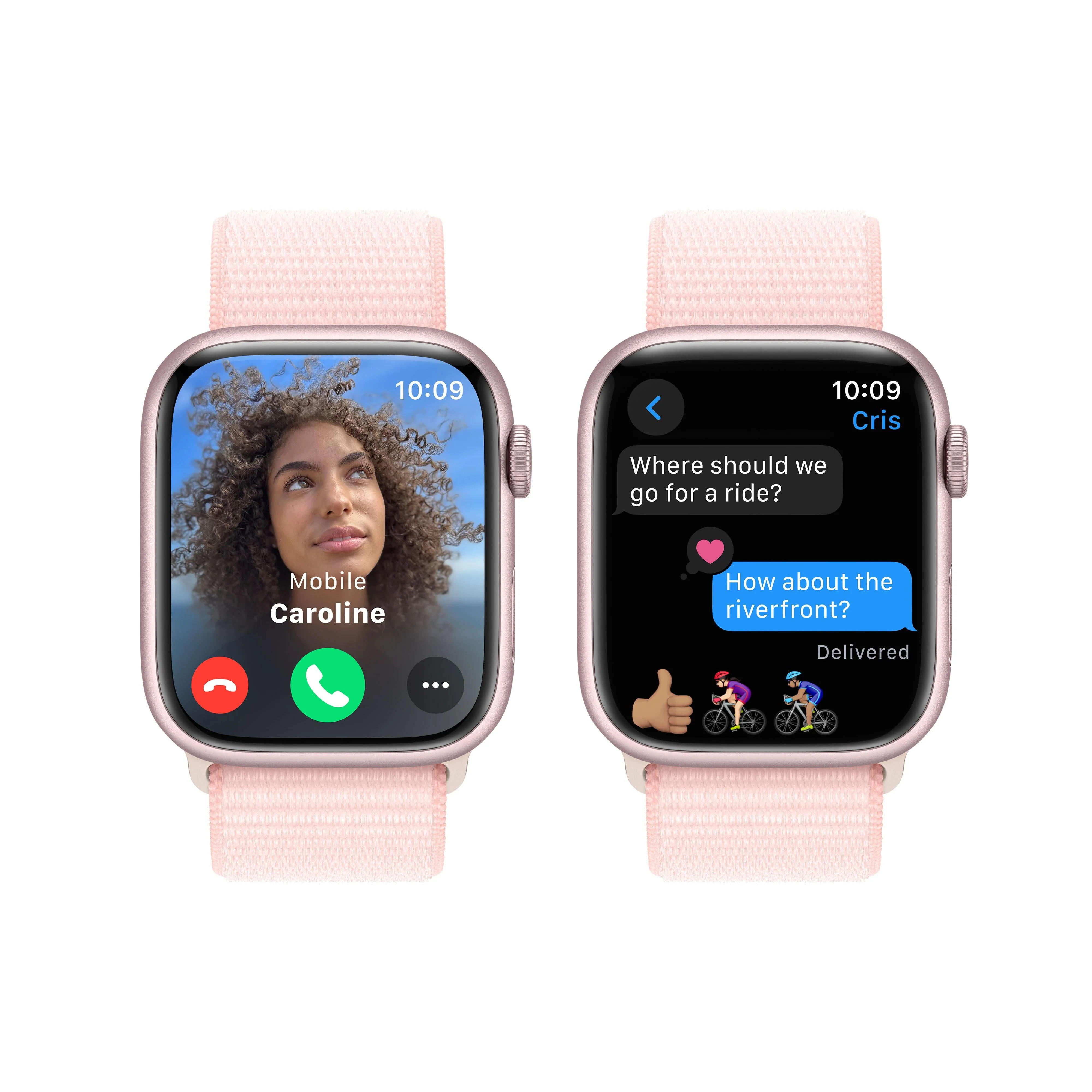 Apple Watch Series 9 GPS 45mm Pink Aluminium Case with Light Pink Sport Loop - Image 6