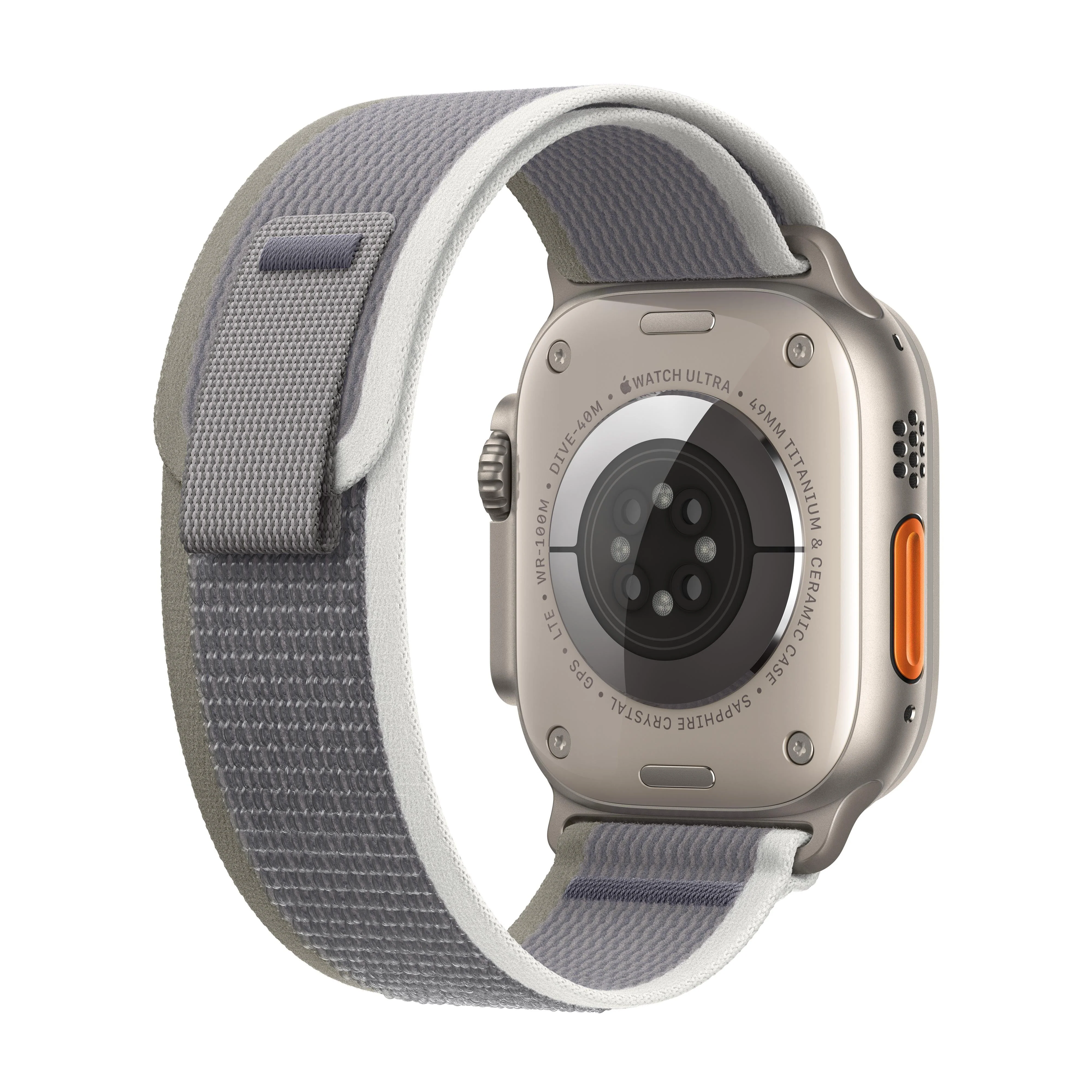 Apple Watch Ultra 2 GPS + Cellular 49mm Titanium Case with Green/Grey Trail Loop - S/M - Image 3