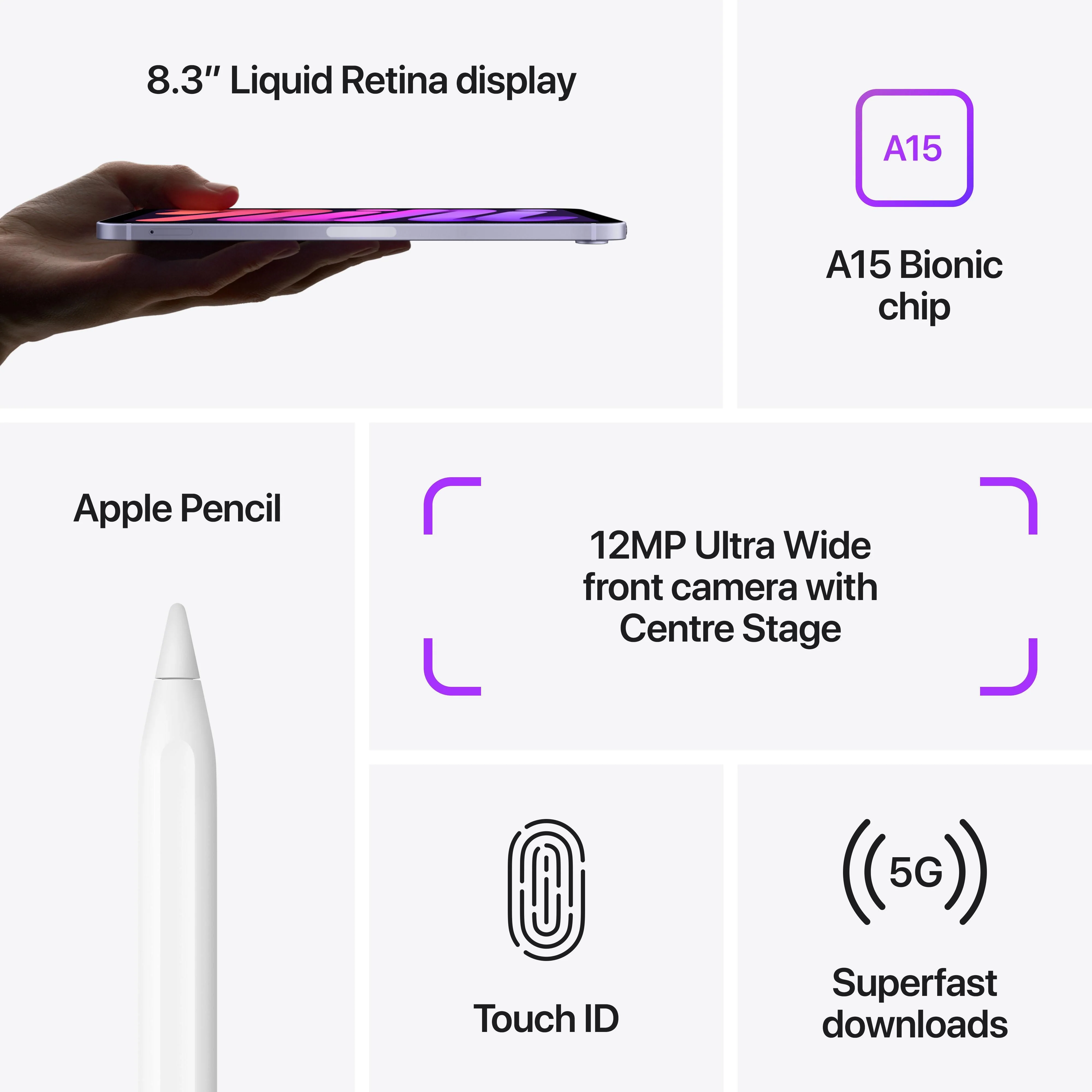 iPad mini Wi-Fi + Cellular 256GB - Purple (6th generation) - Image 7