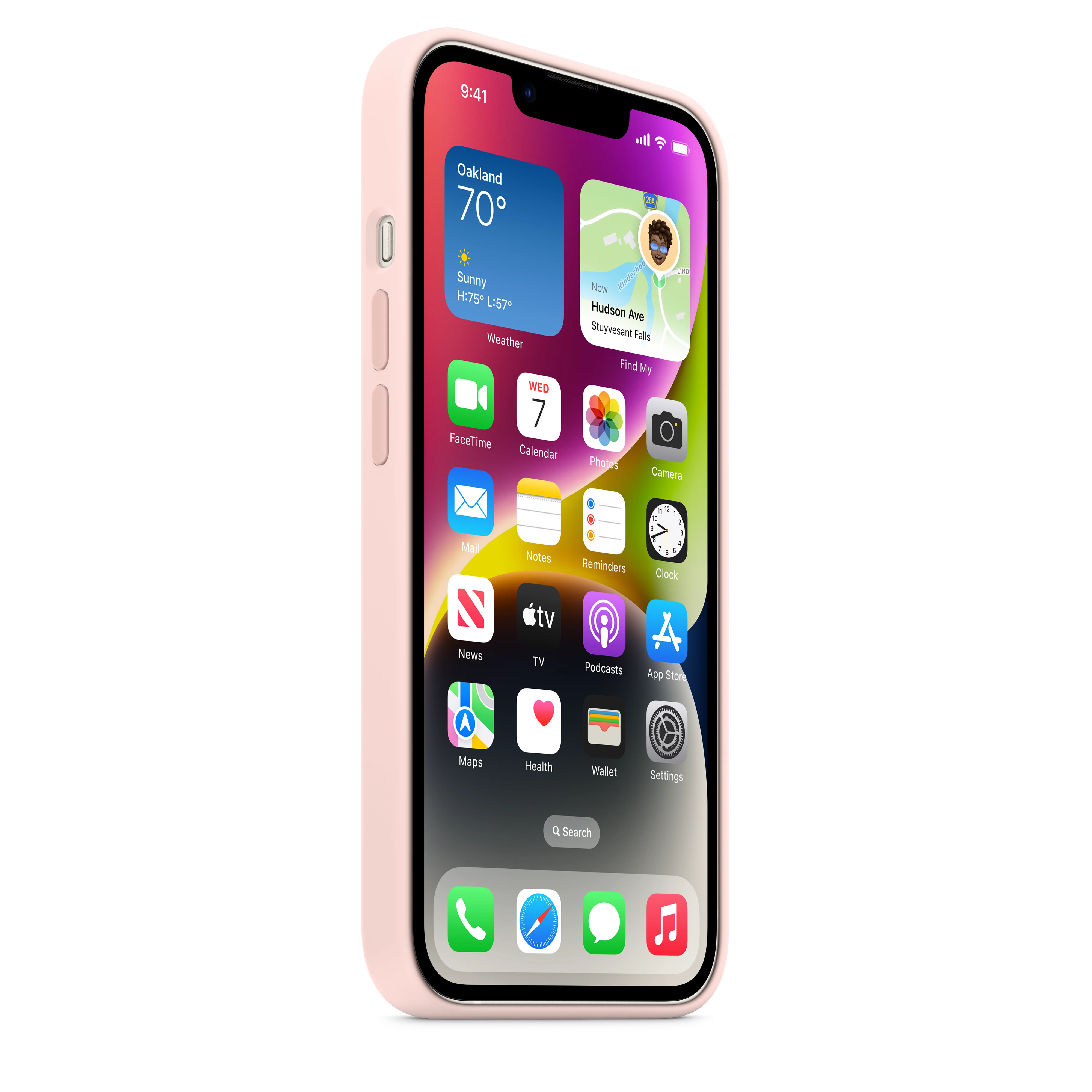 iPhone 14 Silicone Case with MagSafe - Chalk Pink - Image 7
