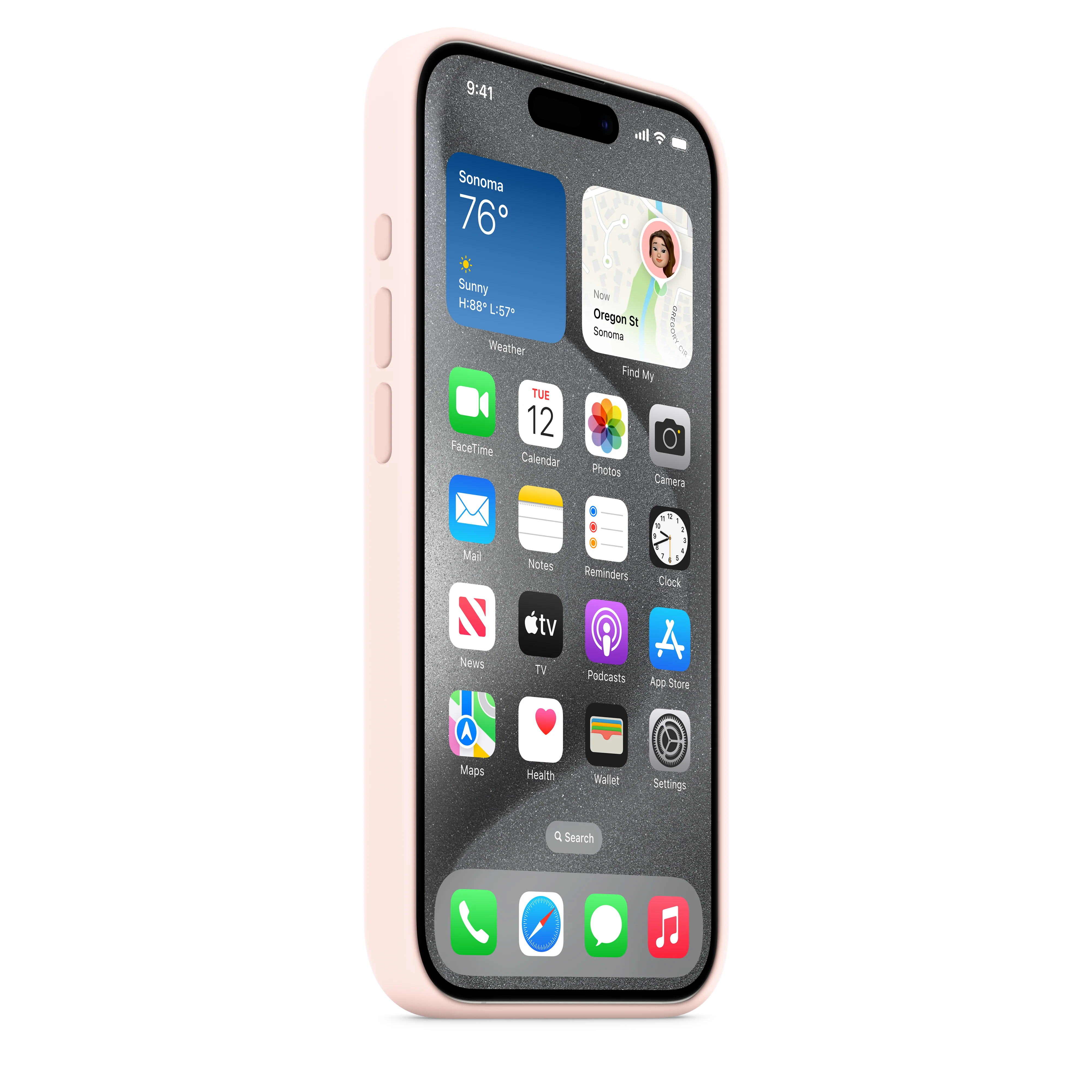 iPhone 15 Pro Silicone Case with MagSafe - Light Pink - Image 5